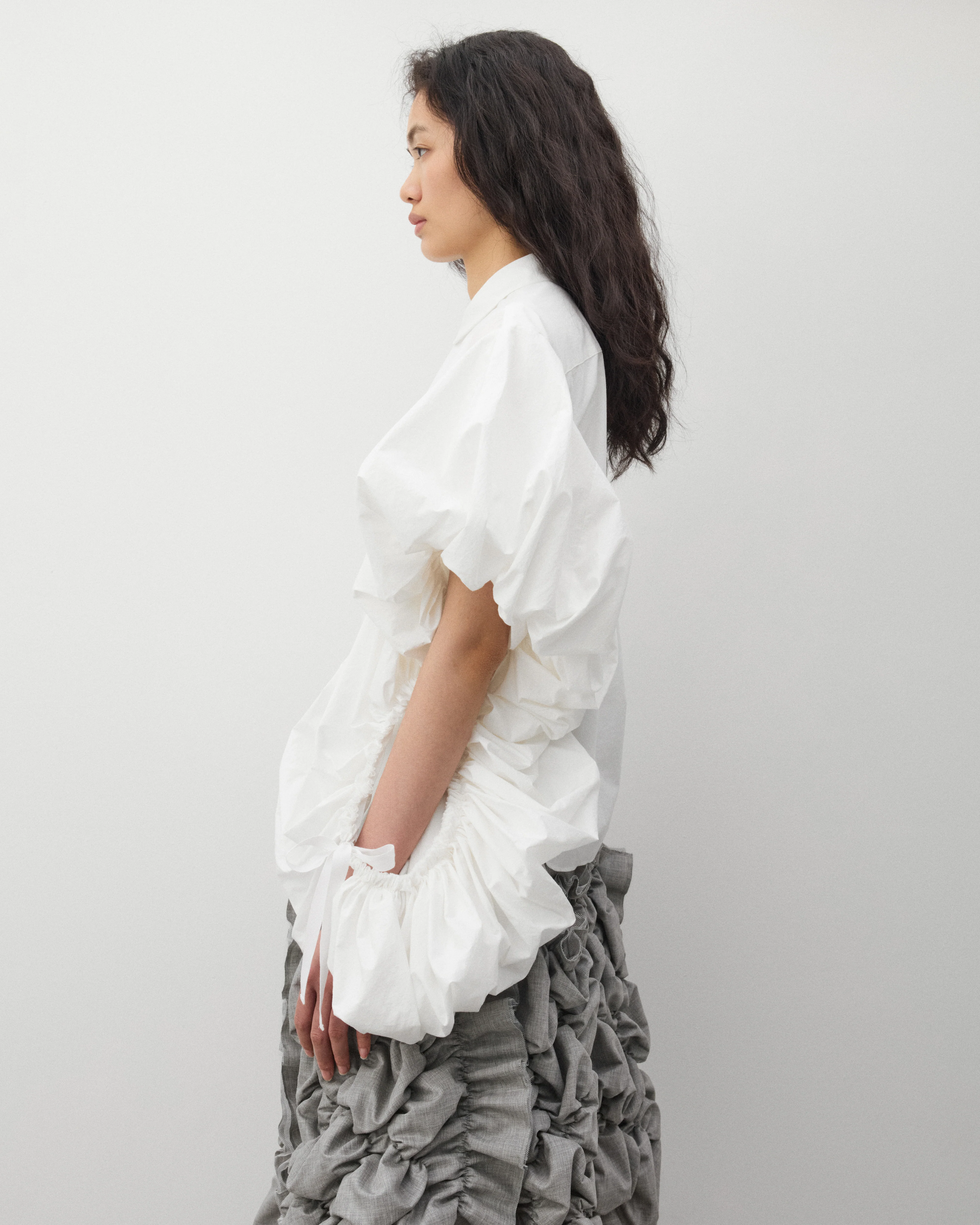 Tao - Women's Double Sleeve Blouse - (White) - Image 4
