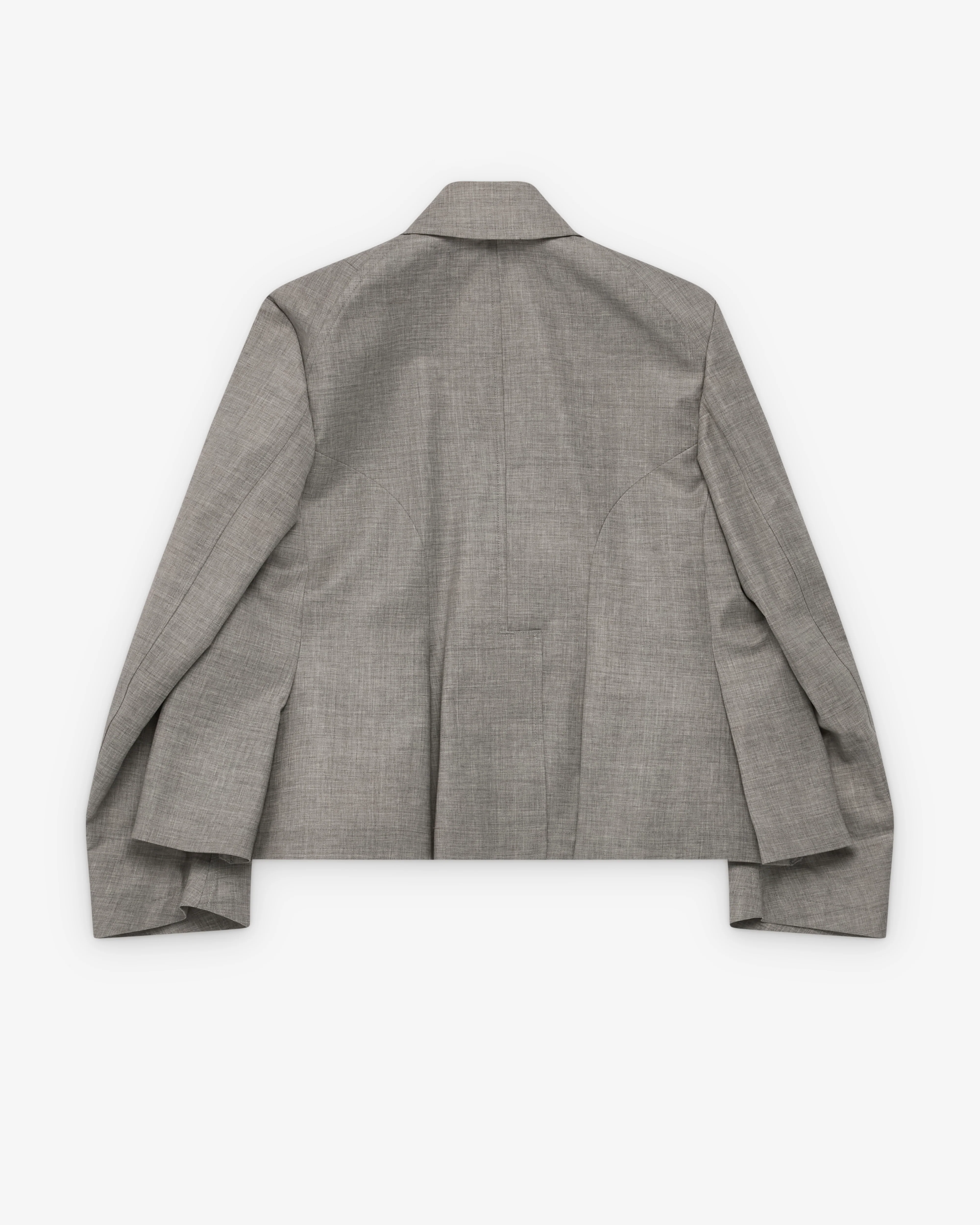 Tao - Women's Pleated Peter Pan Collar Jacket - (Grey) - Image 2