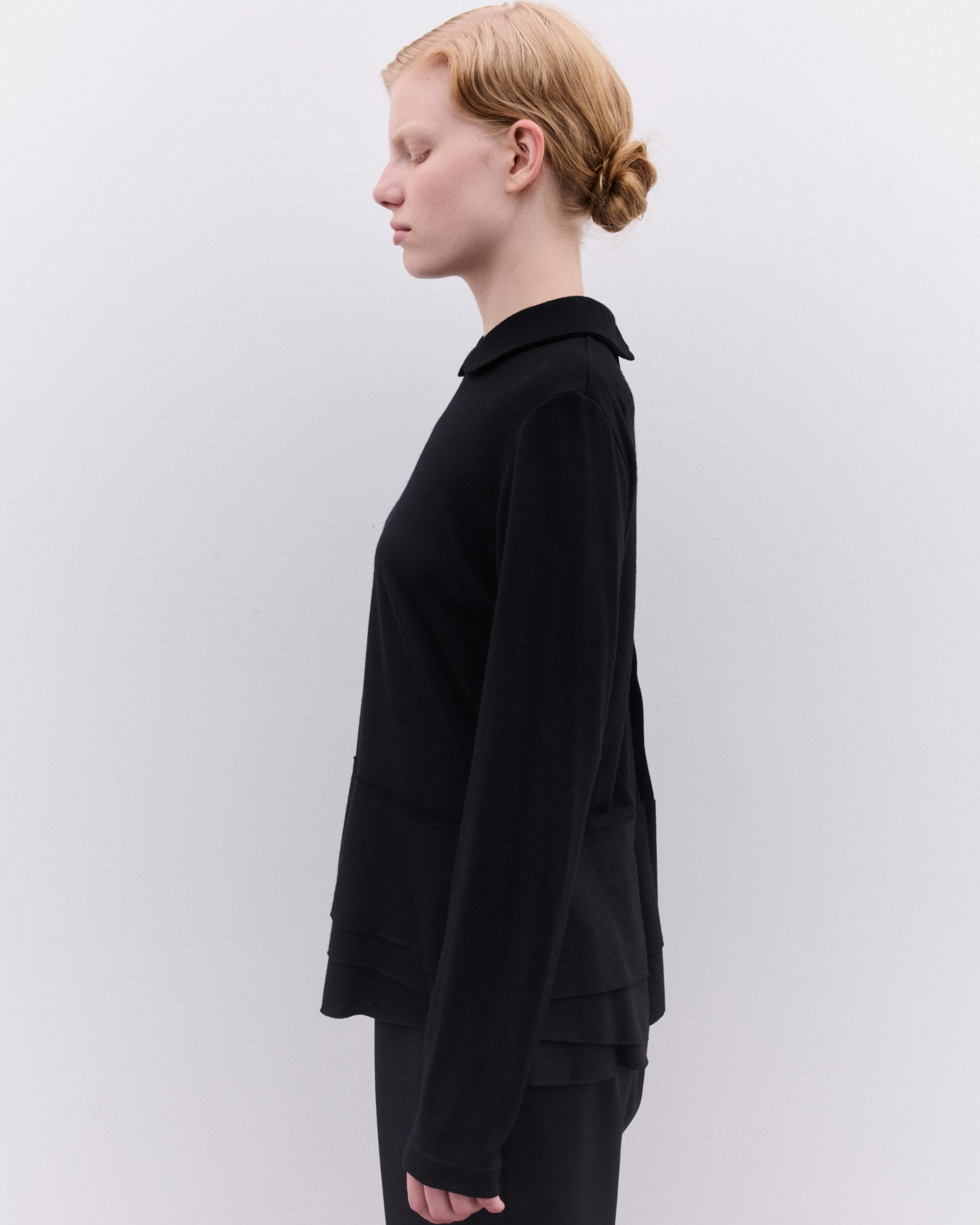 Tao - Women’s Peplum Hem Sweater - (Black) - Image 4