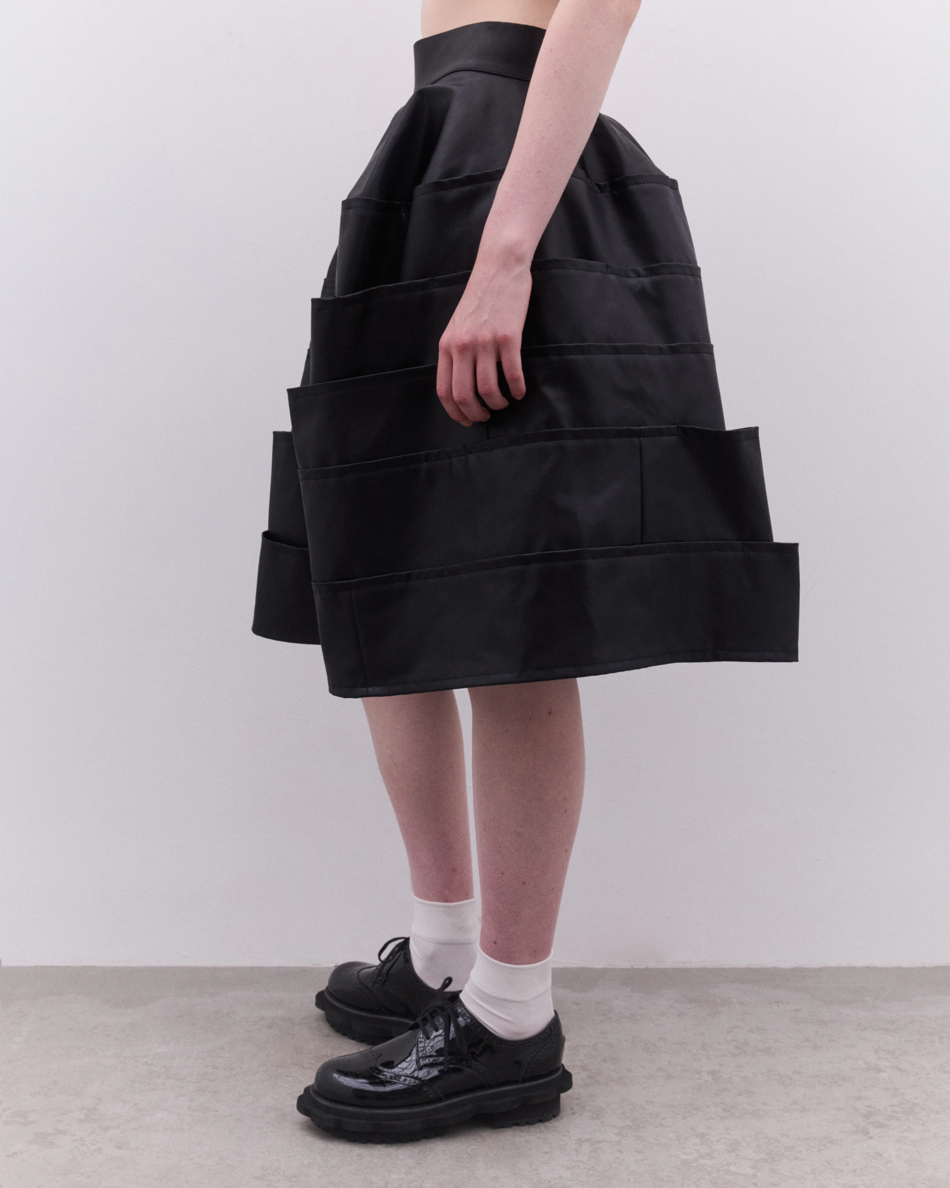 Tao - Women’s Vinyl Tiered Skirt - (Black) - Image 4