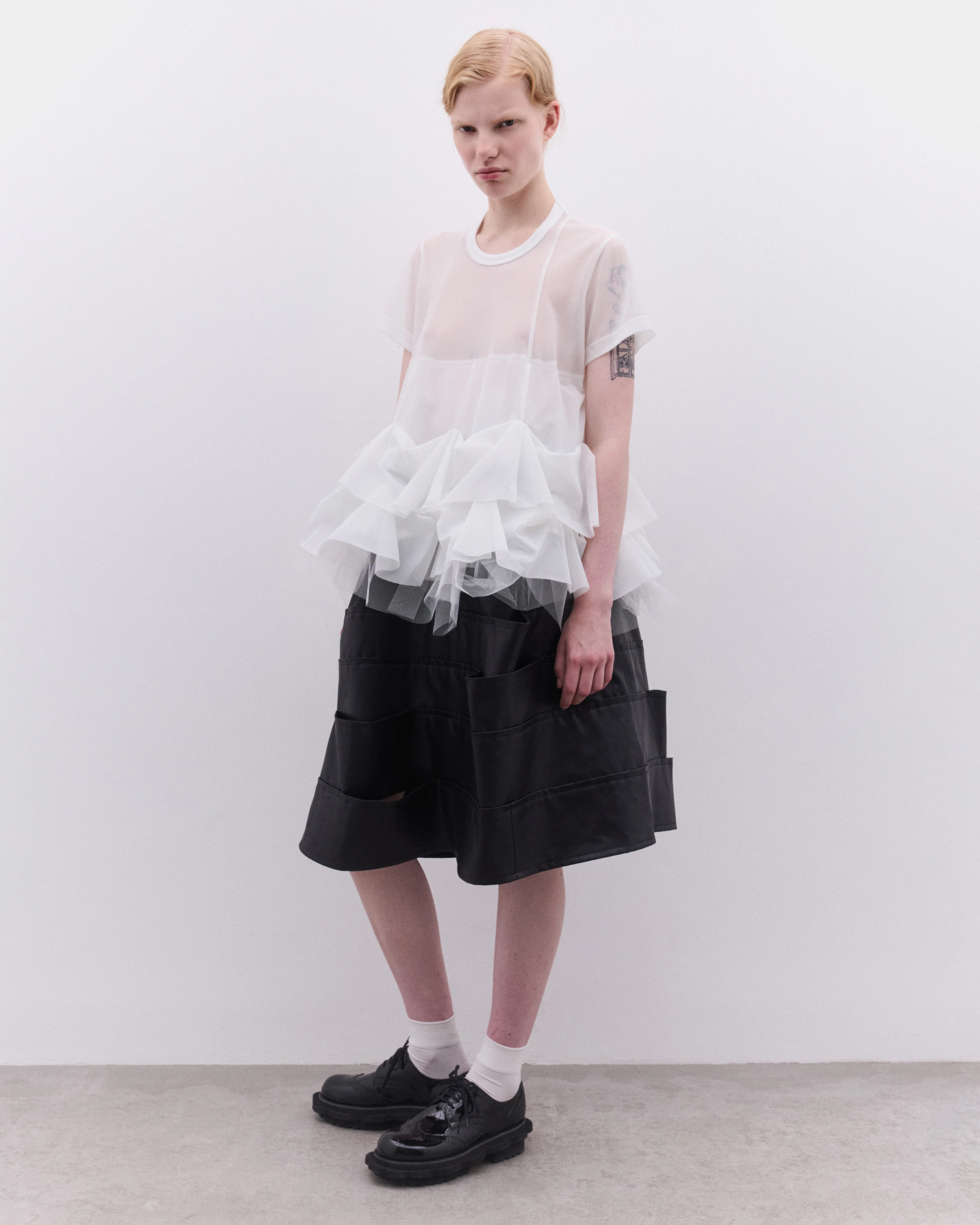 Tao - Women’s Vinyl Tiered Skirt - (Black) - Image 6
