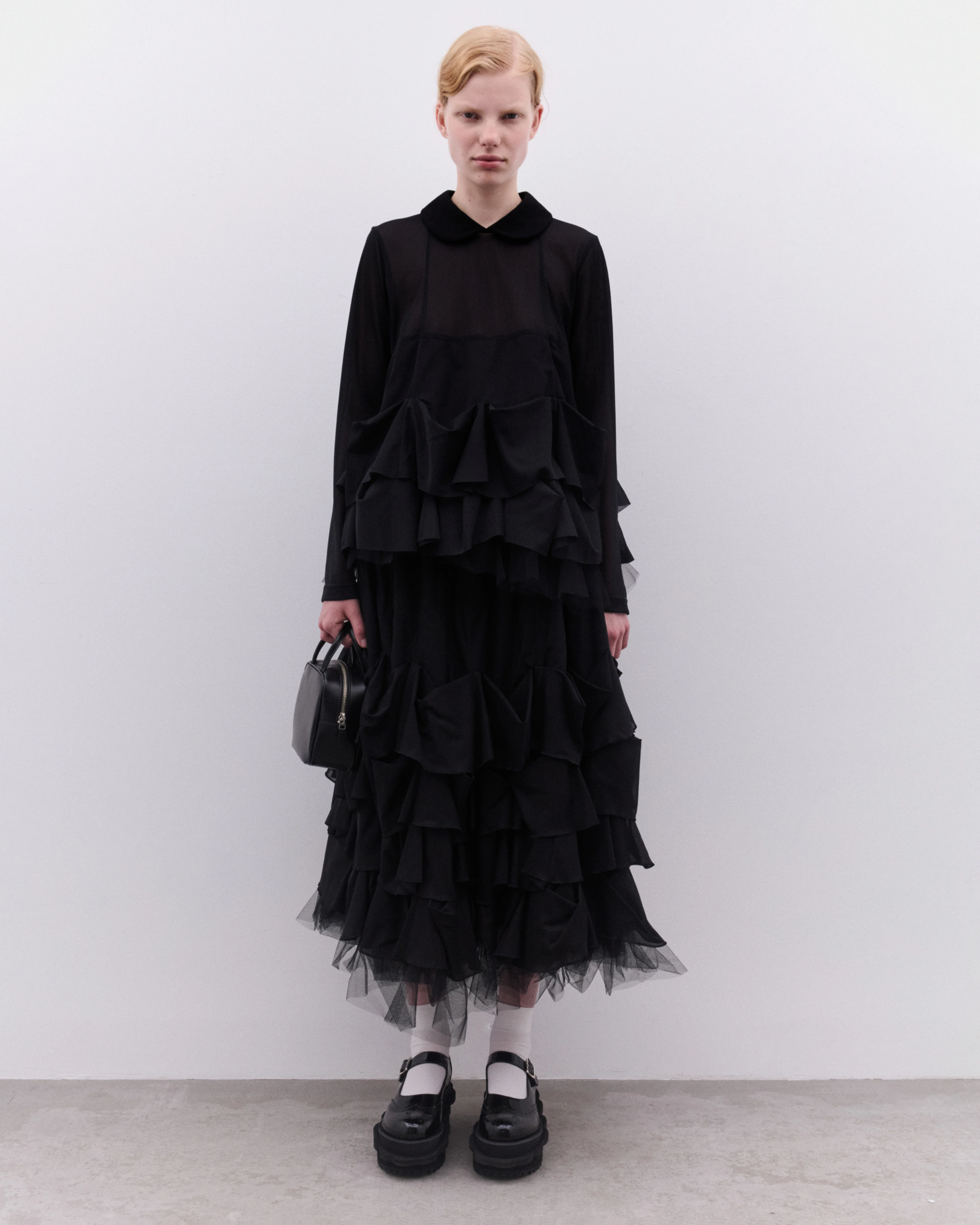 Tao - Women’s Gathered Tulle Skirt - (Black) - Image 5