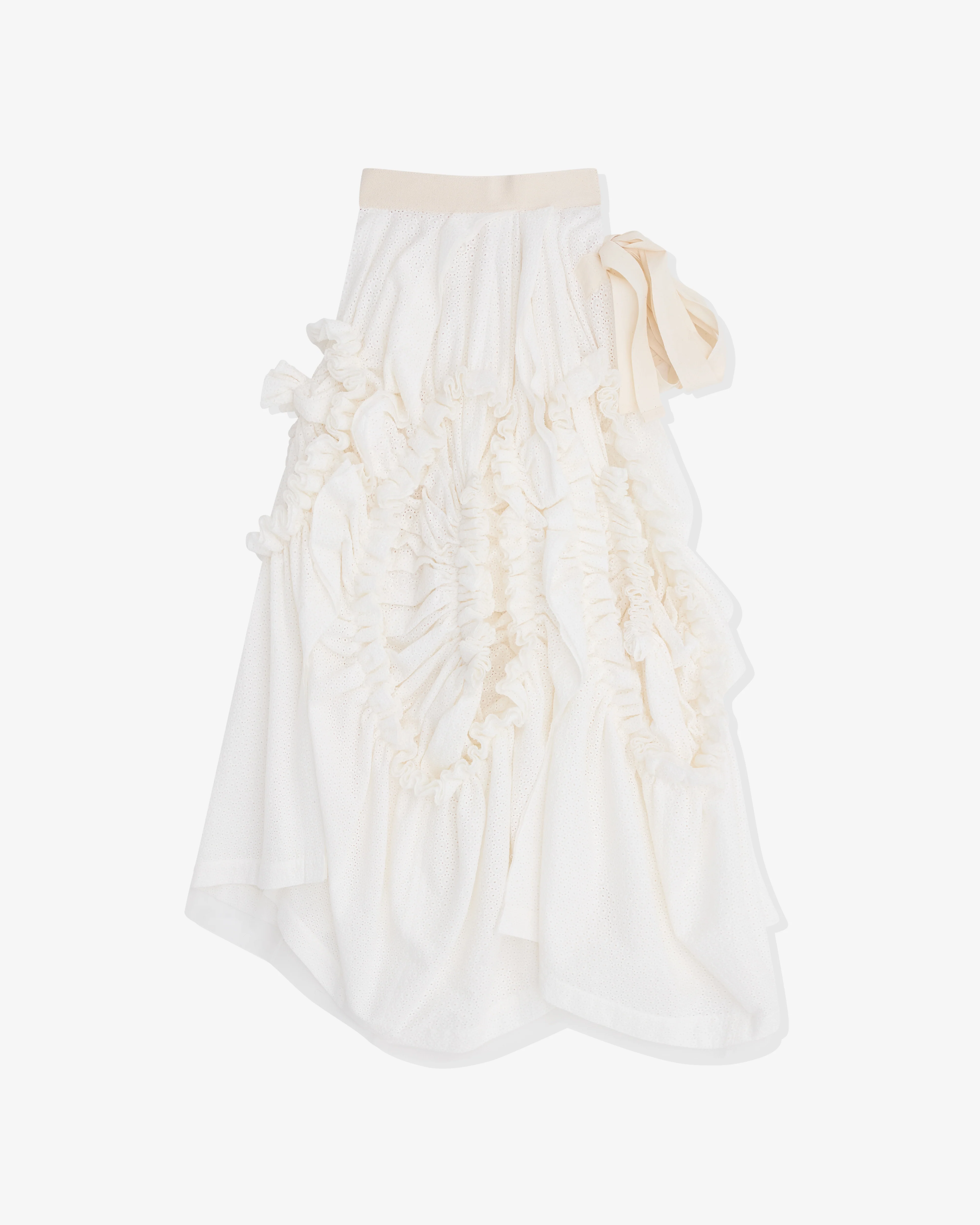 Tao - Women’s Gathered Midi Skirt - (Off White) - Image 2
