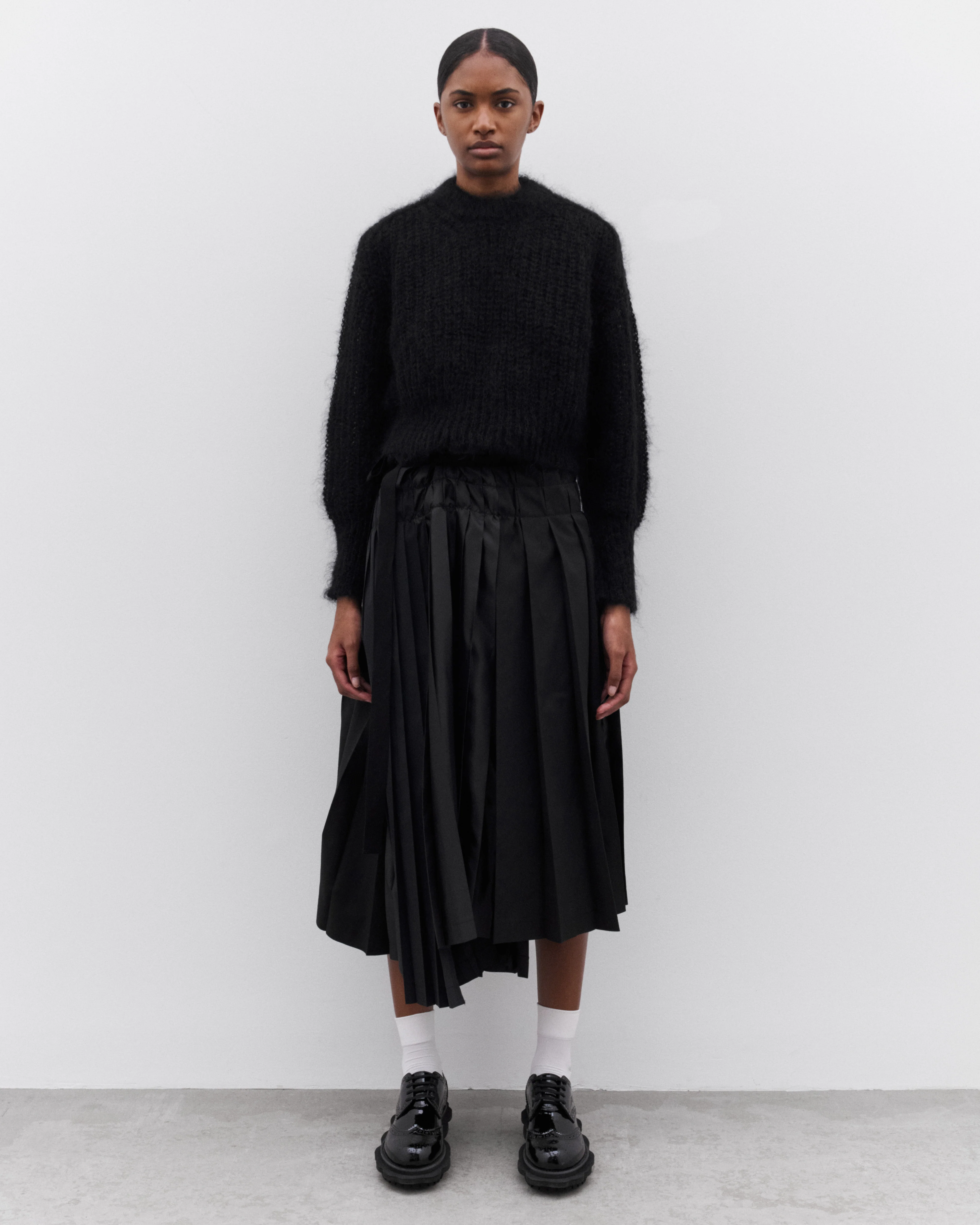 Tao - Women’s Fuzzy Knit Sweater - (Black) - Image 6