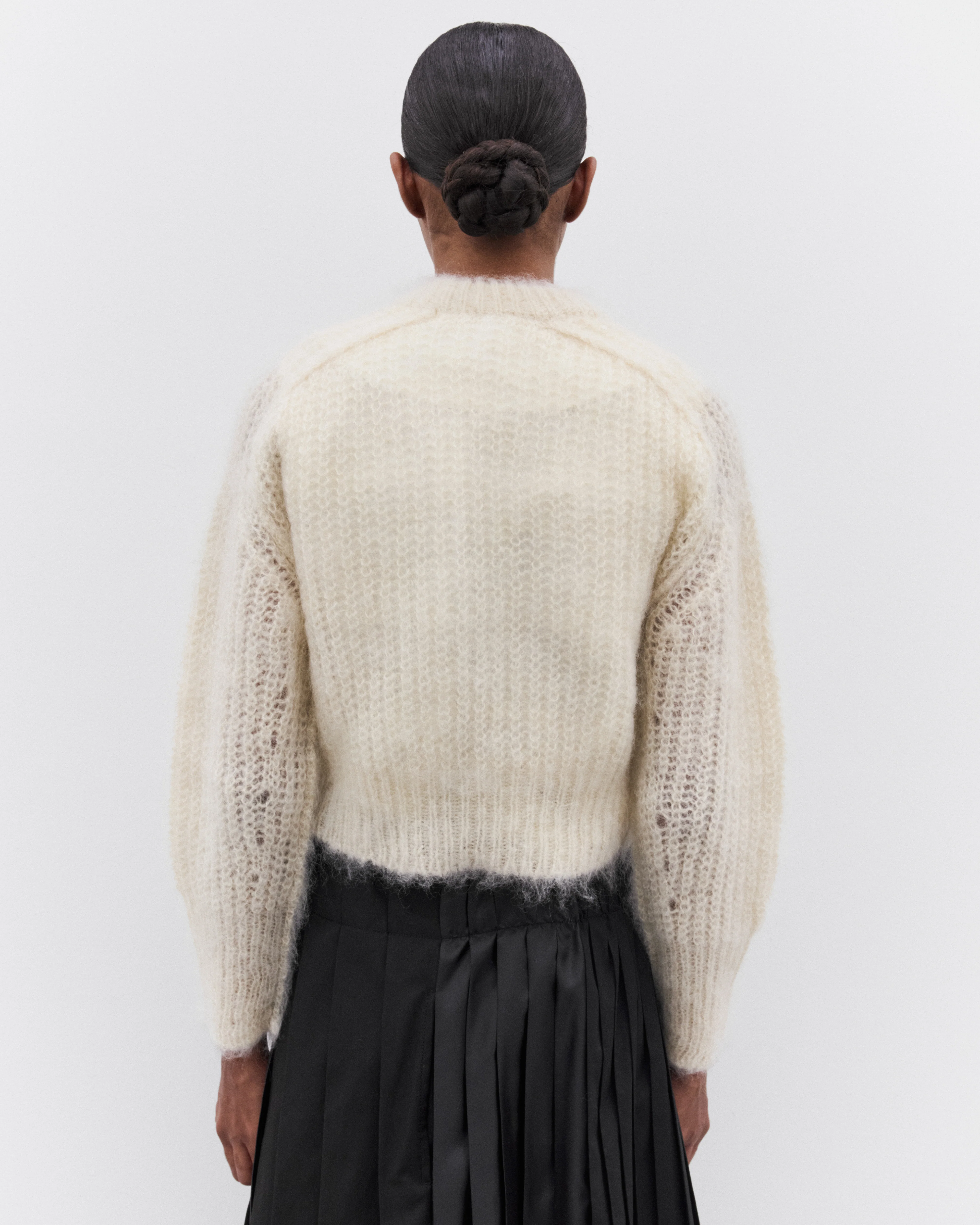 Tao - Women’s Fuzzy Knit Sweater - (Off White) - Image 5