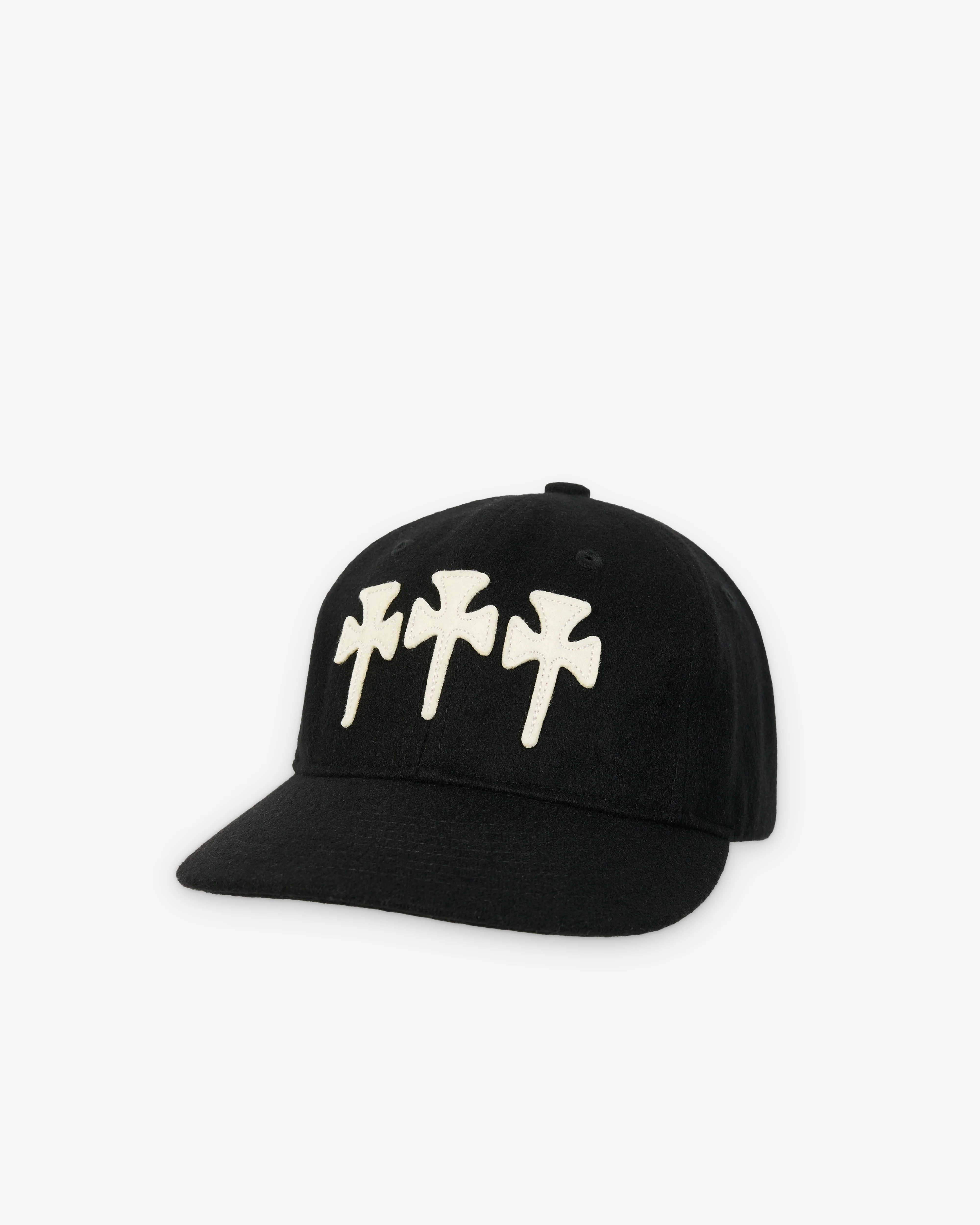 The Trilogy Tapes - Men's Three Cross Wool Ball Cap - (Black)