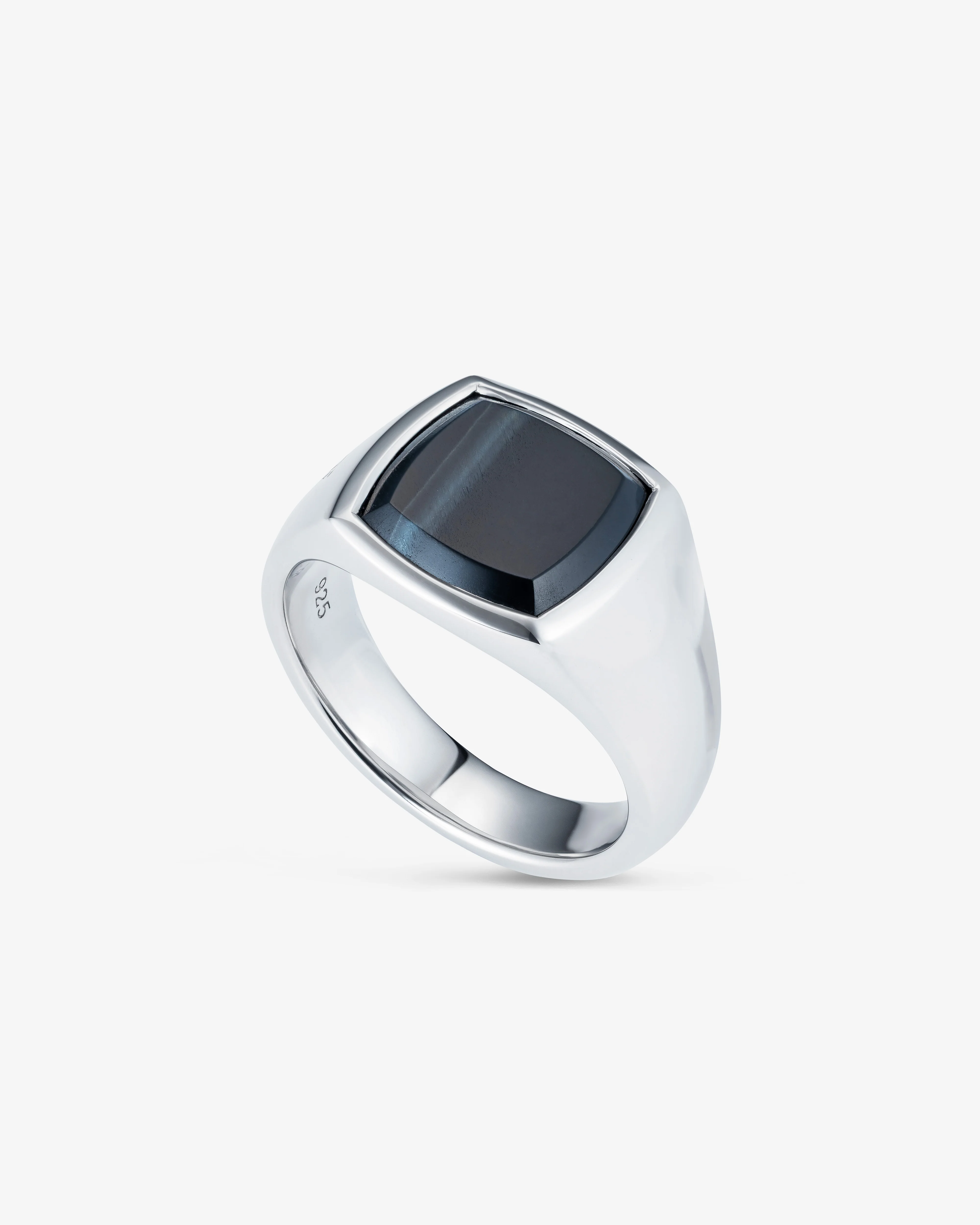 Tom Wood - Kay Ring Blue Hawk Eye - (Silver) - Image 2