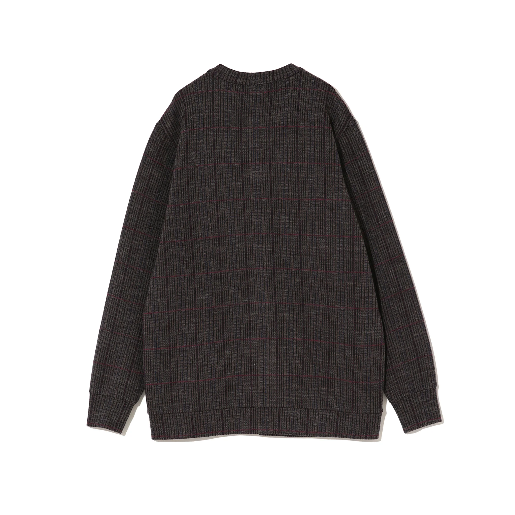 Undercover - Men’s Plaid Round-Neck Cardigan - (Grey) - Image 2