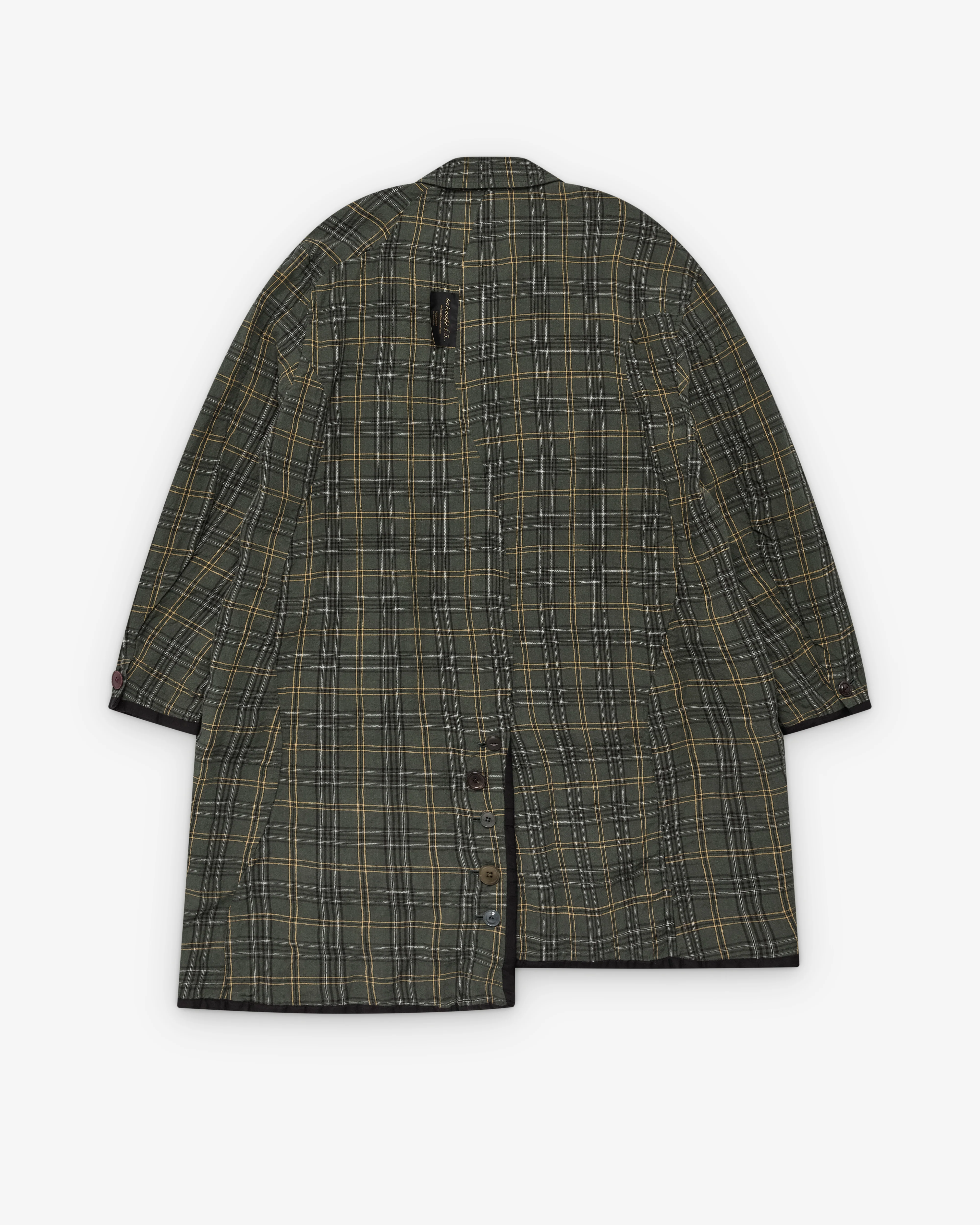 Undercover - Men's Linen Check Coat - (Green) - Image 2