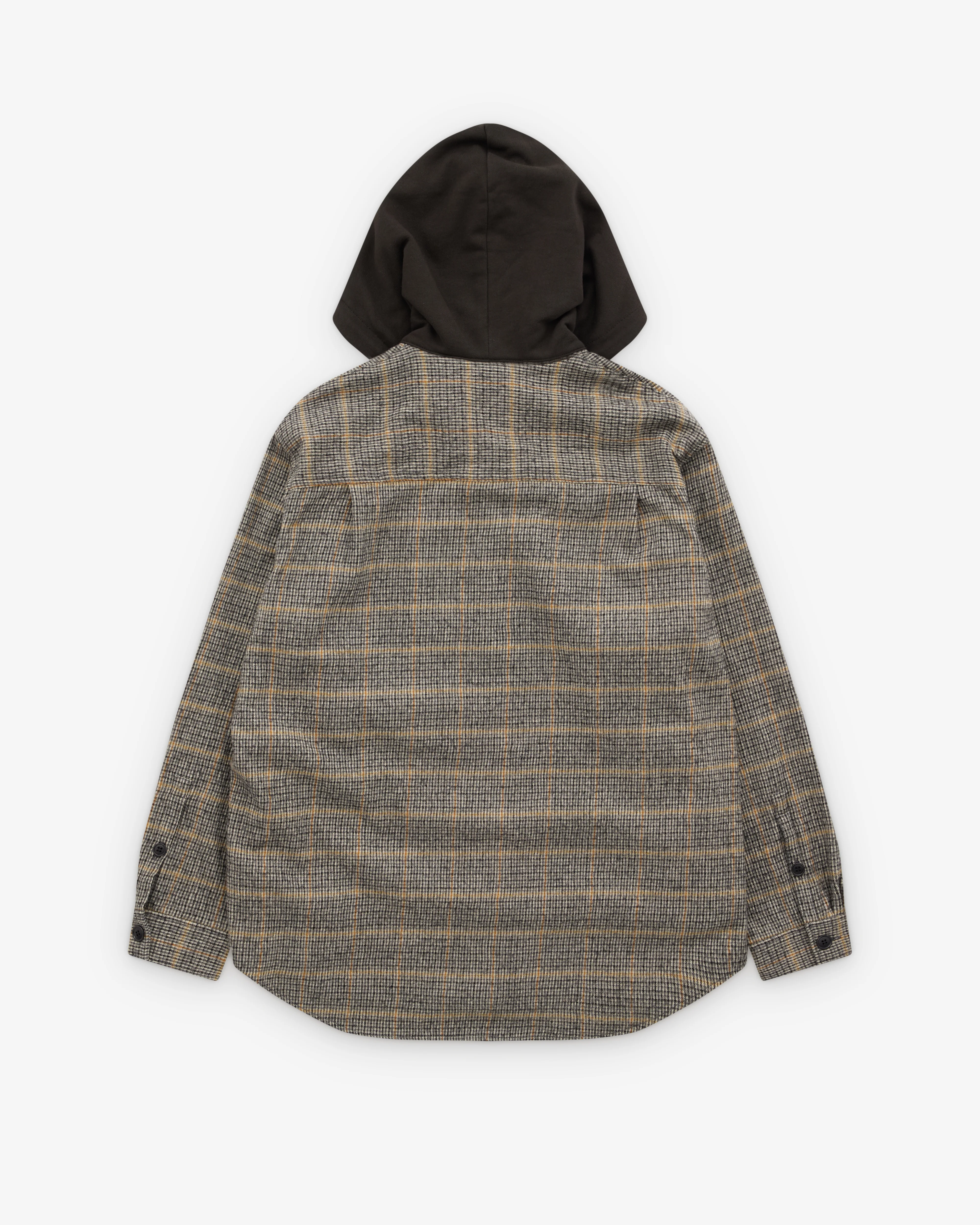 Undercover - Men's Hooded Check Shirt - (Gray Check) - Image 2