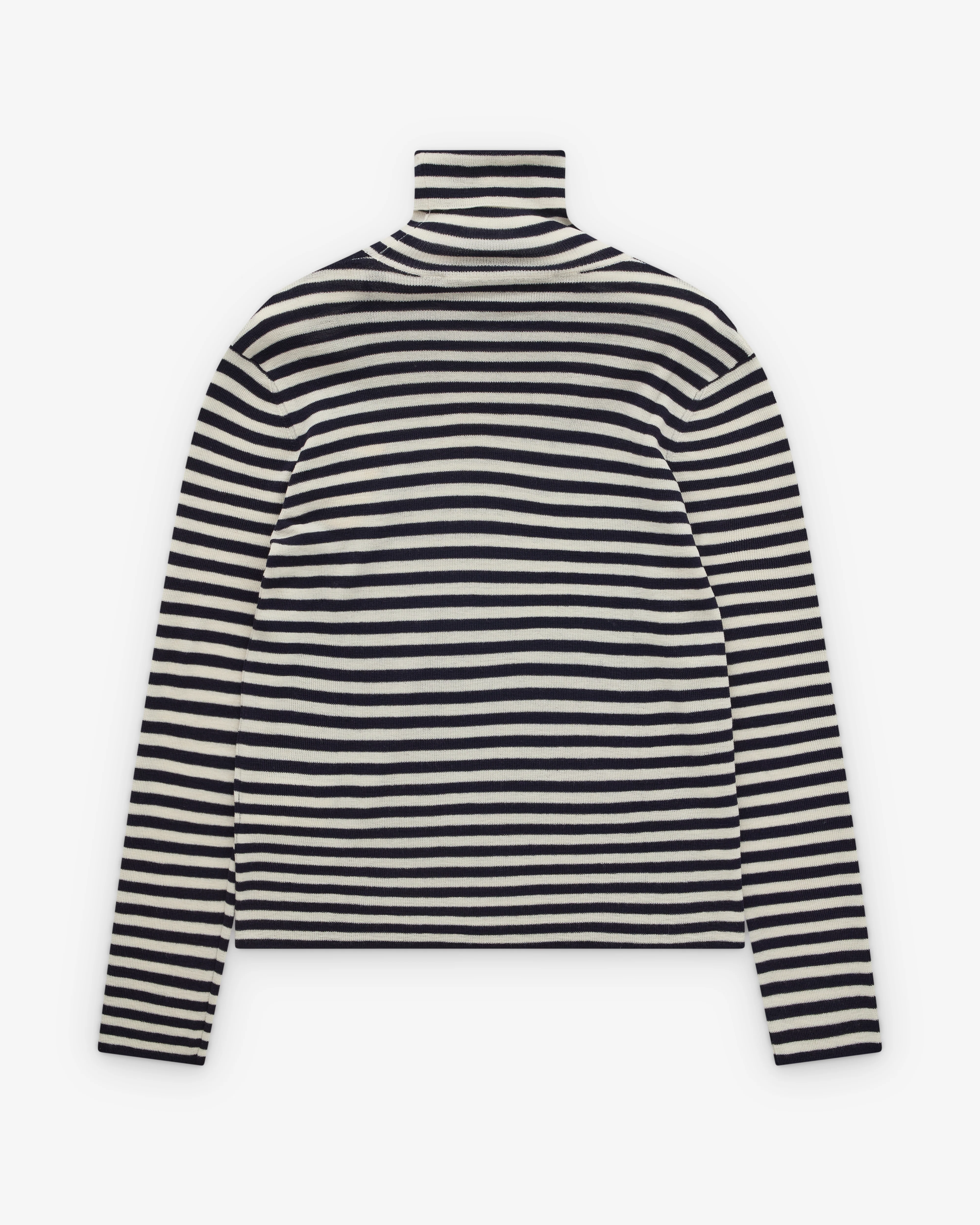 Valentino - Men's Striped Turtleneck - (Navy/White) - Image 2