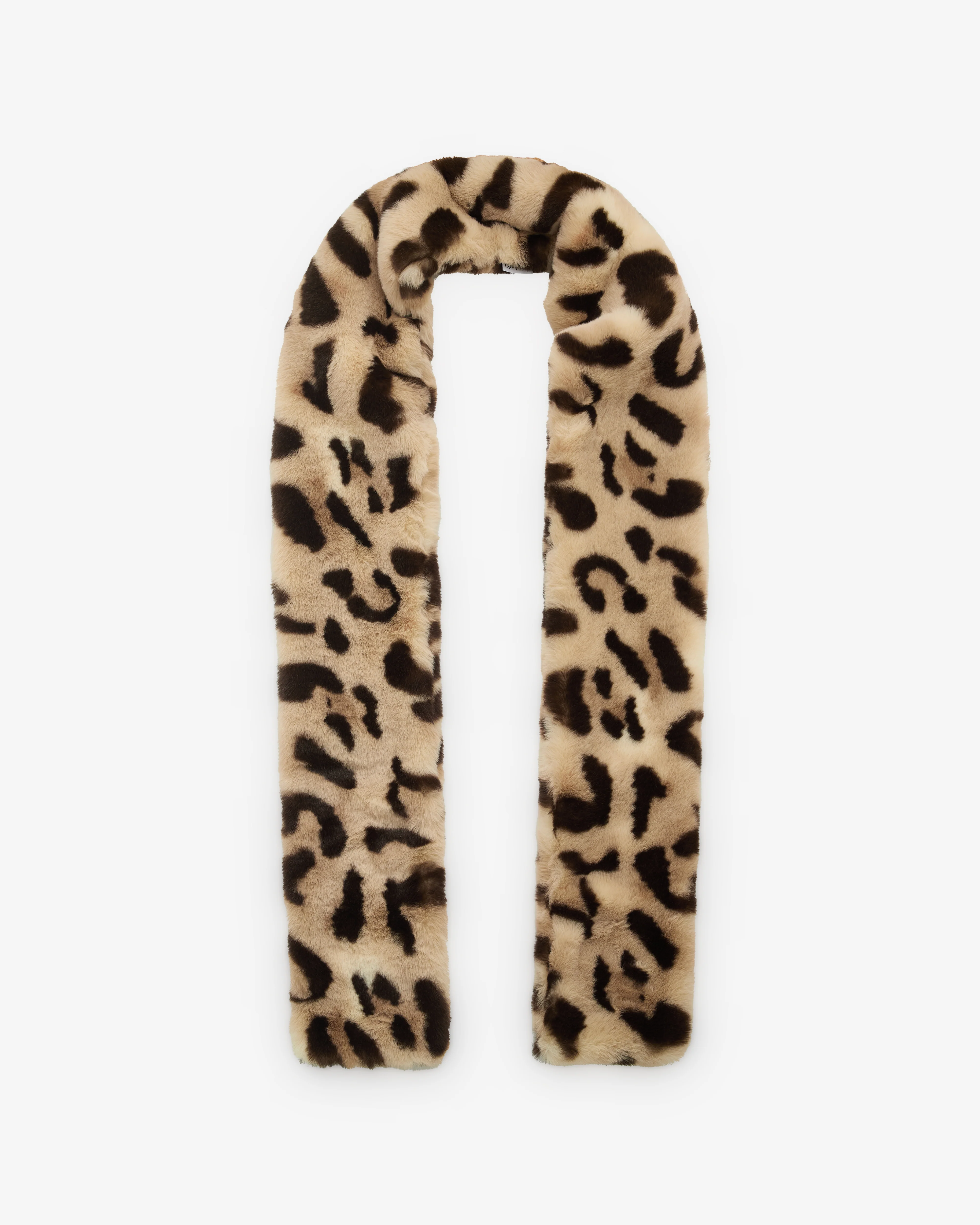Vaquera - Women’s Leopard Faux Fur Scarf - (Brown)