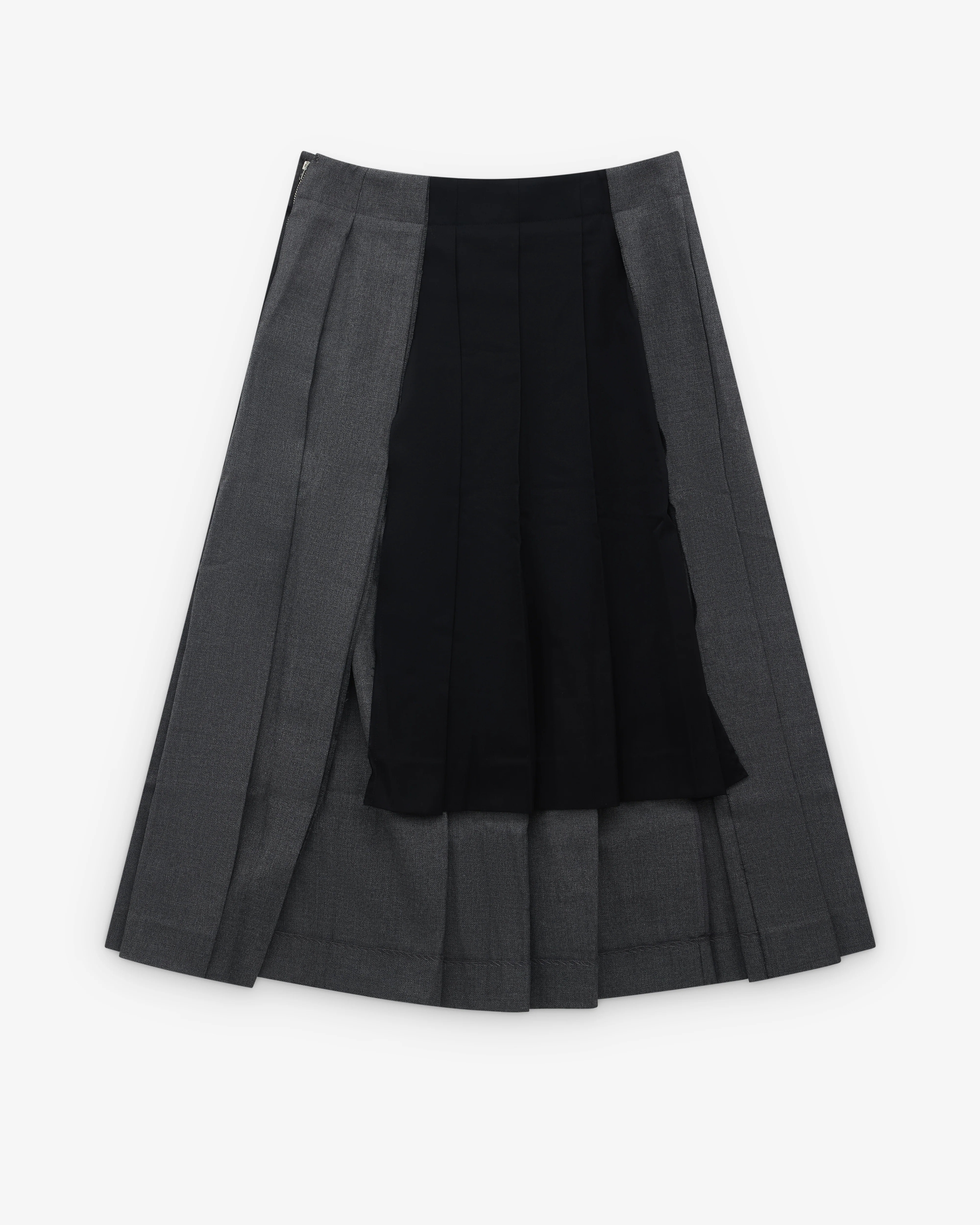 Vaquera - Women’s Pleated Panelled Skirt - (Dark Grey) - Image 2