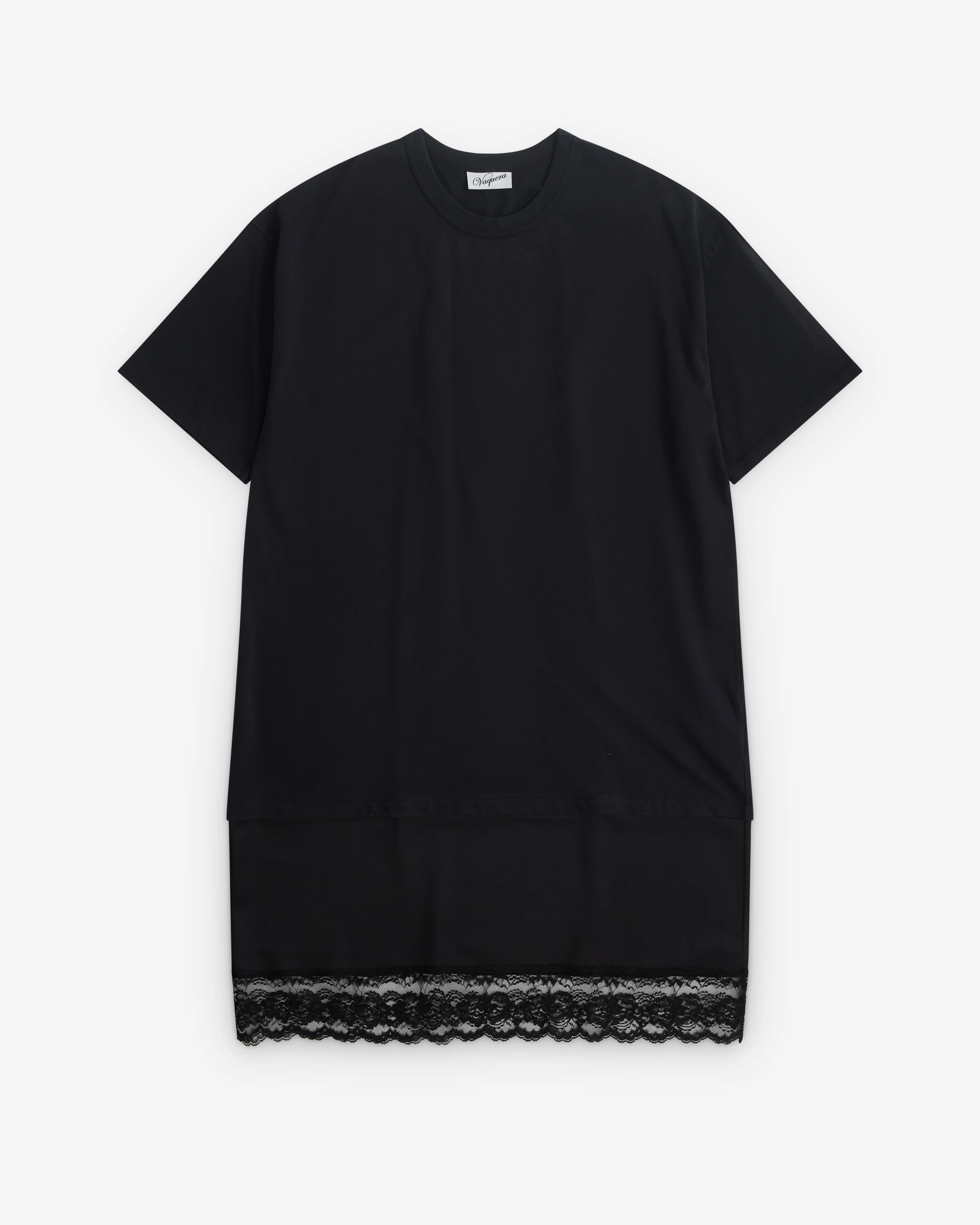 Vaquera - Women’s Layered T-Shirt Dress - (Faded Black)