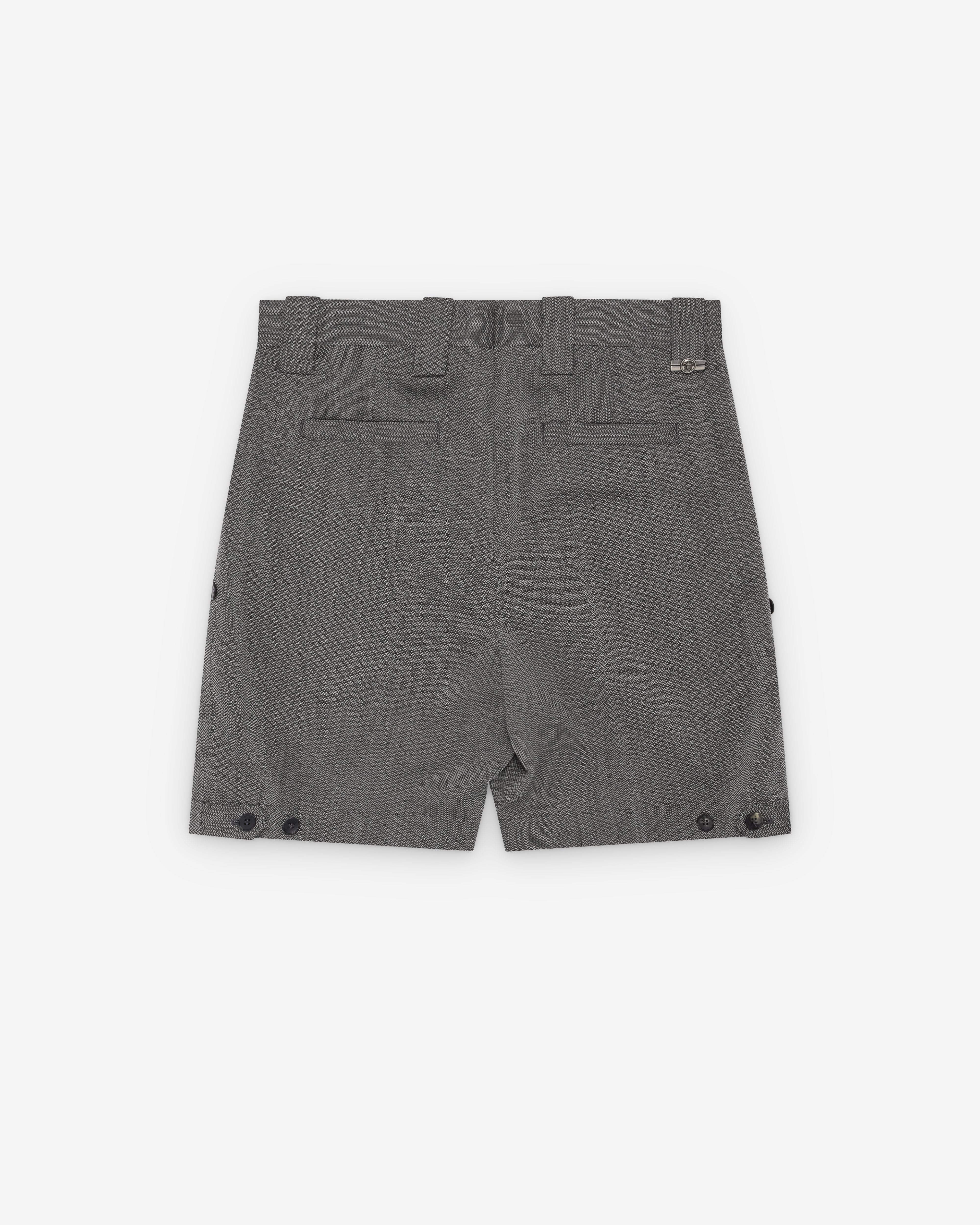 Versace - Men's Herringbone Wool Crêpe Formal Shorts - (Grey) - Image 2