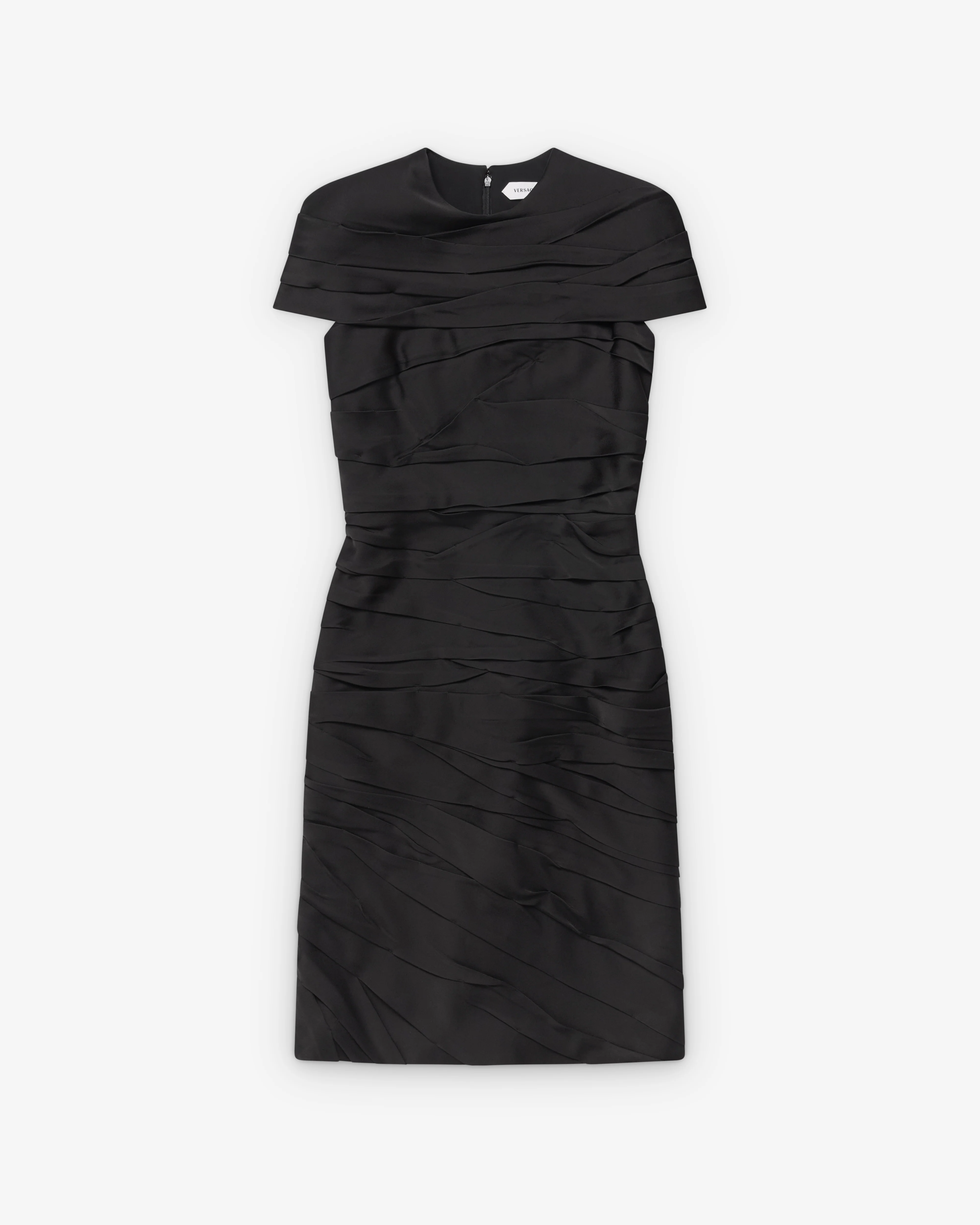 Versace - Women's Draped Envers-Satin Midi Dress - (Black)