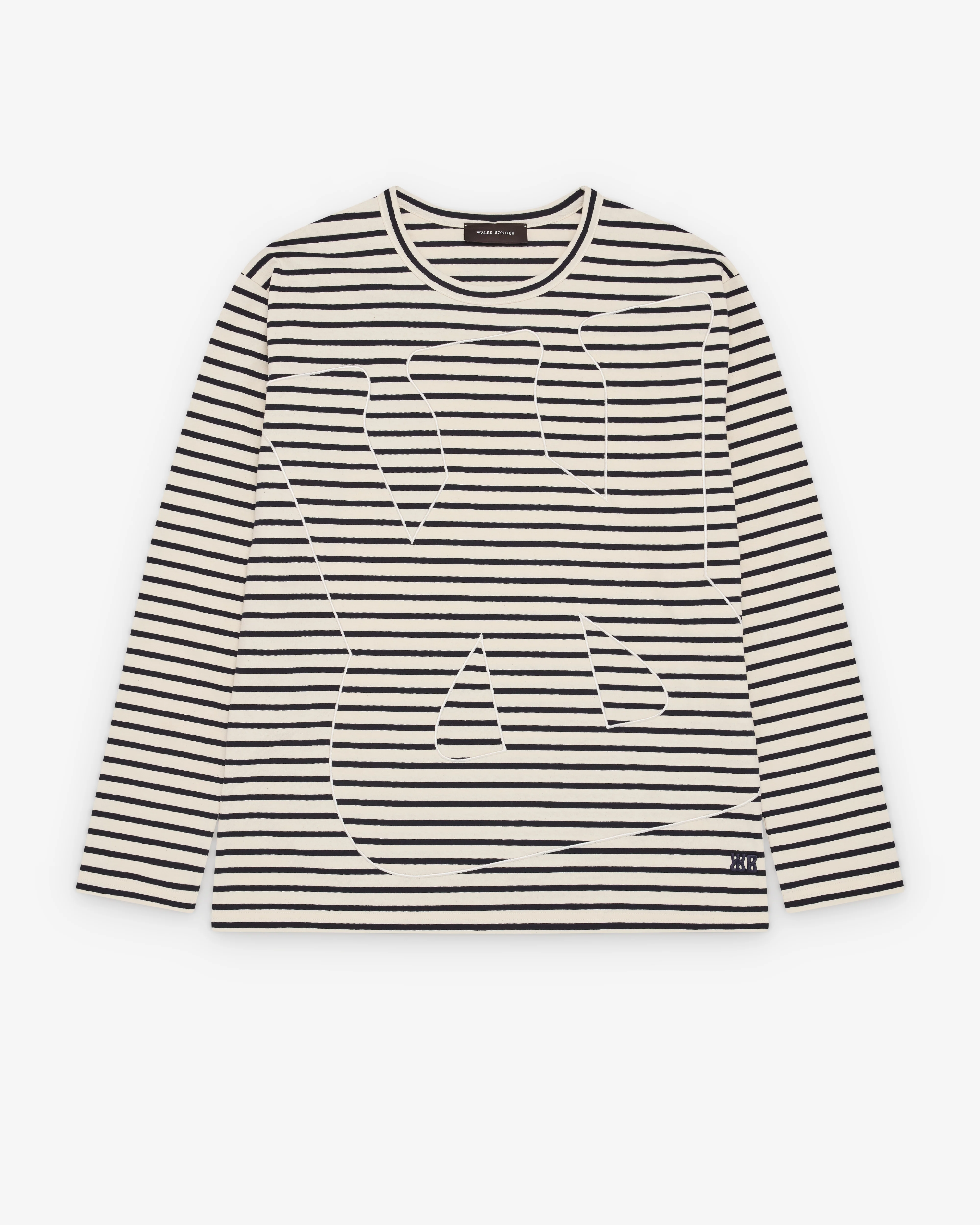 Wales Bonner - Men's Crown Long Sleeve - (Ivory/Navy)