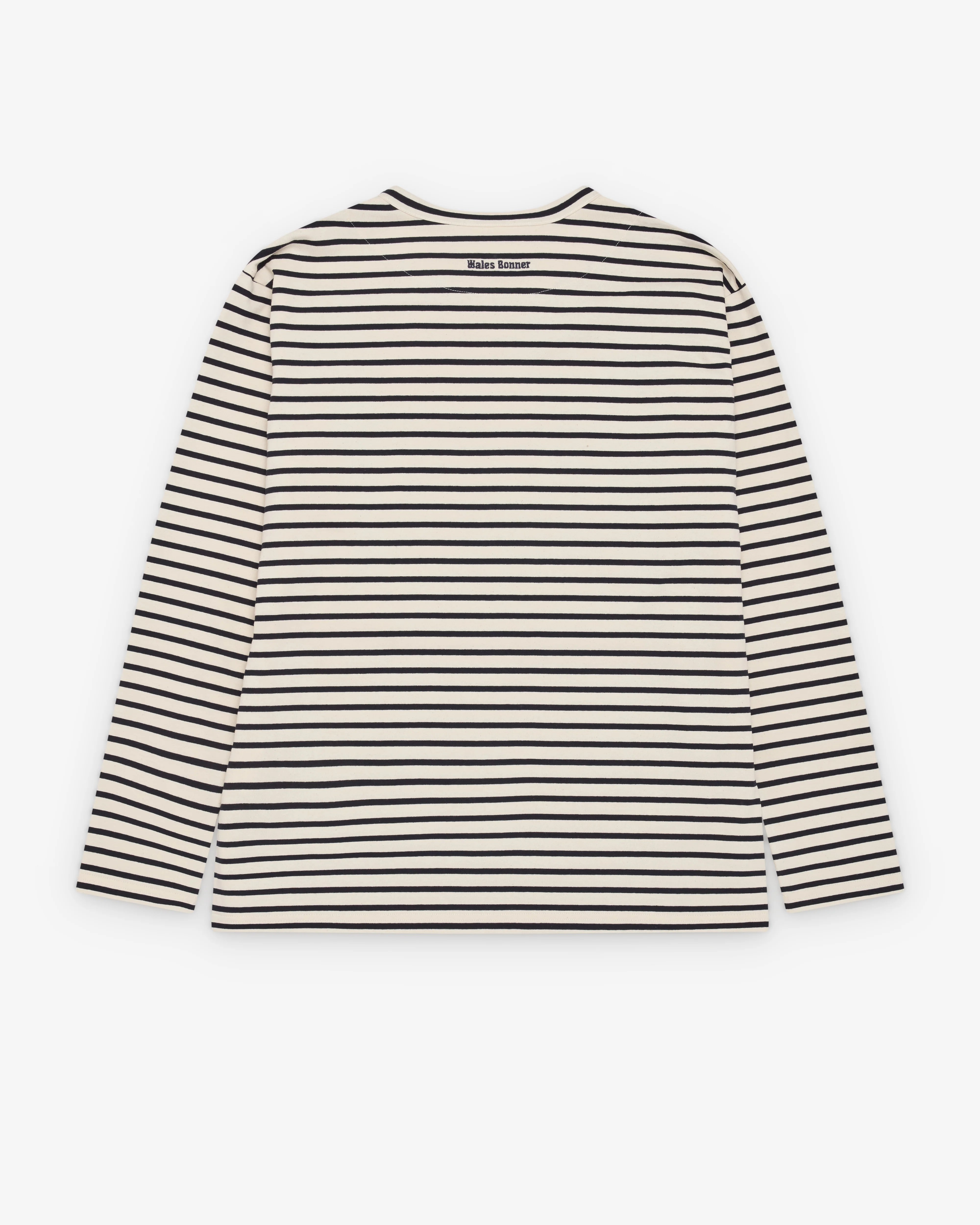 Wales Bonner - Men's Crown Long Sleeve - (Ivory/Navy) - Image 2