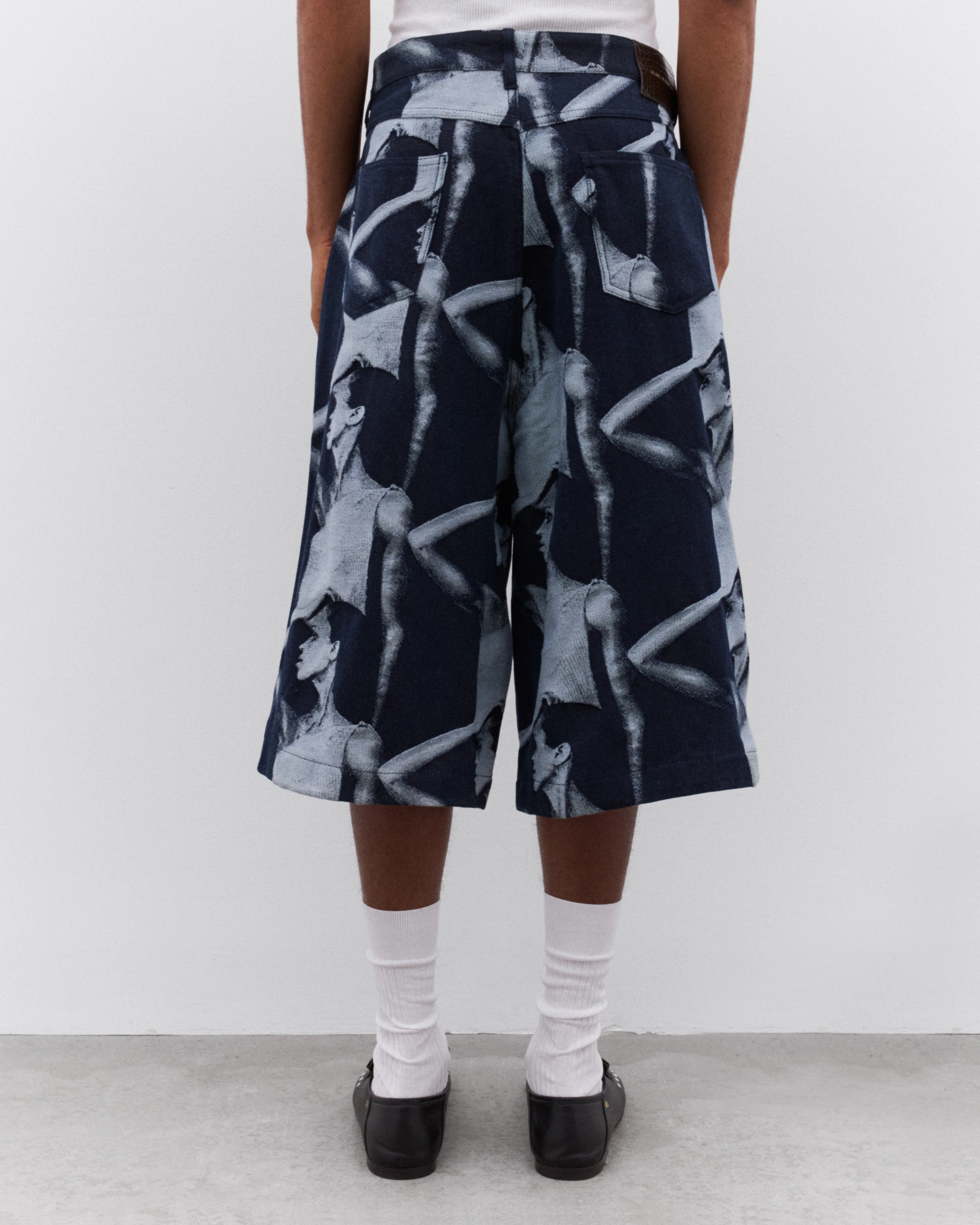 Wales Bonner - Men’s Printed Shorts - (Indigo) - Image 5