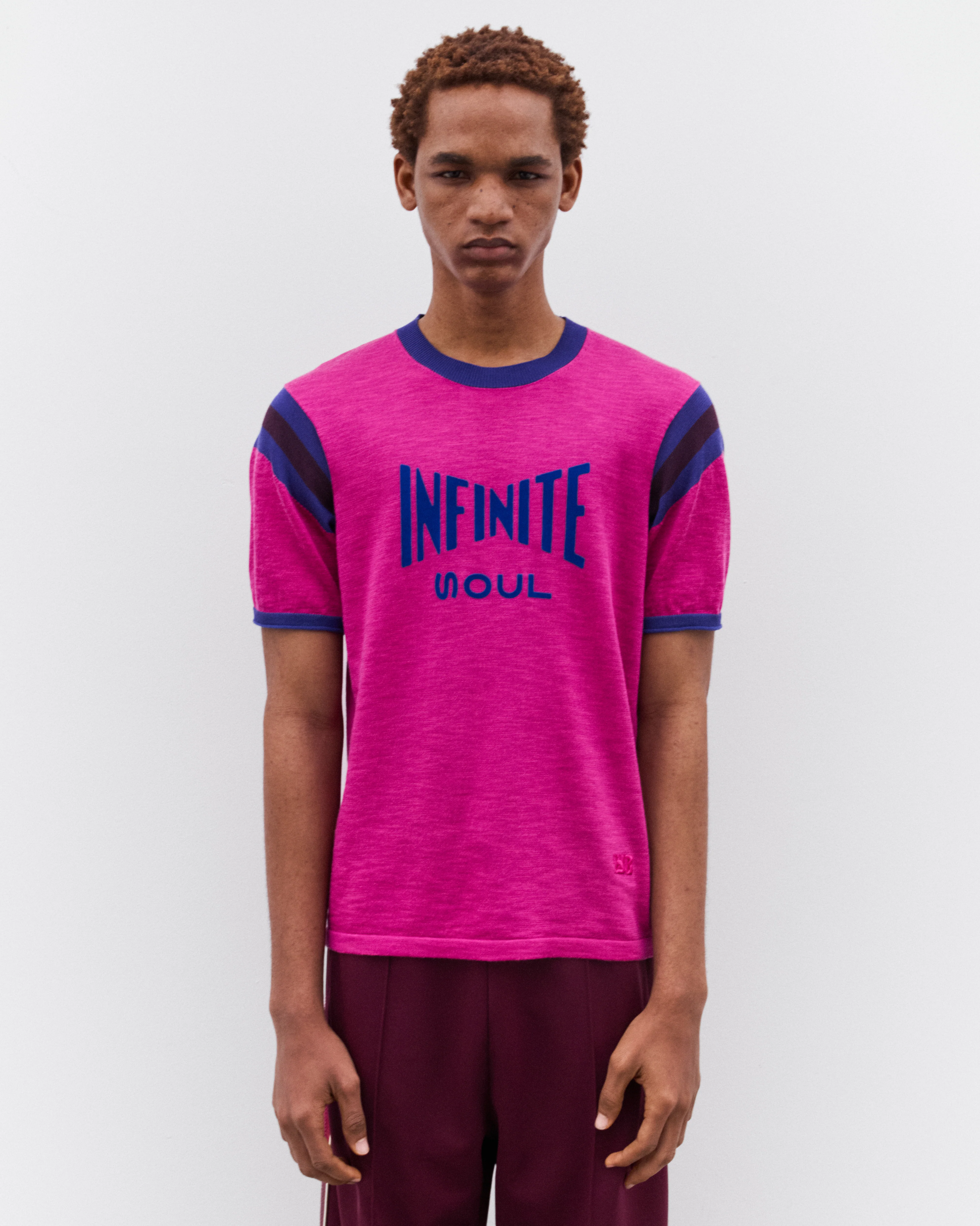 Wales Bonner - Men’s Soul T-Shirt - (Magenta) - Image 2