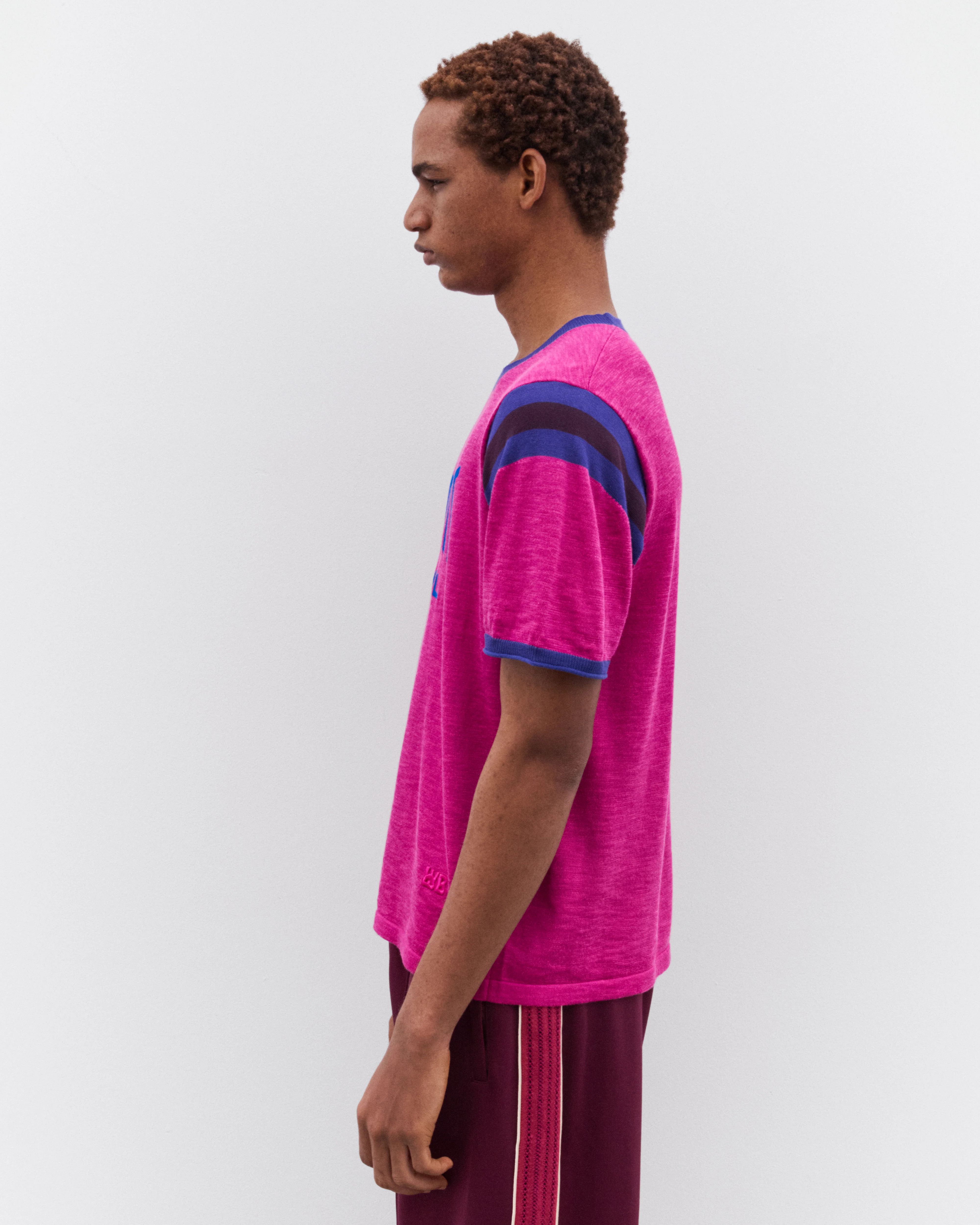Wales Bonner - Men’s Soul T-Shirt - (Magenta) - Image 3