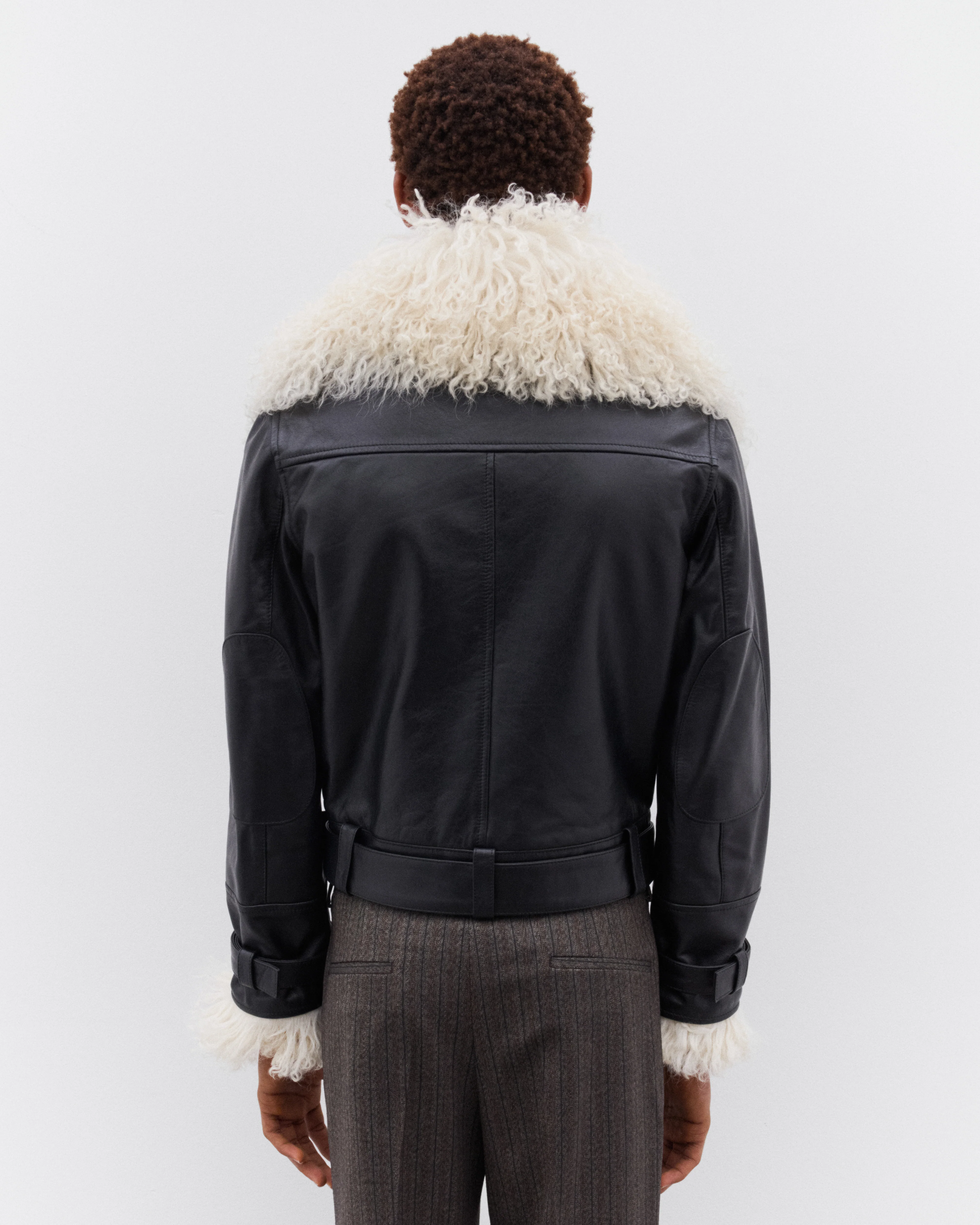 Wales Bonner - Women’s Bridge Leather Jacket - (Black) - Image 5