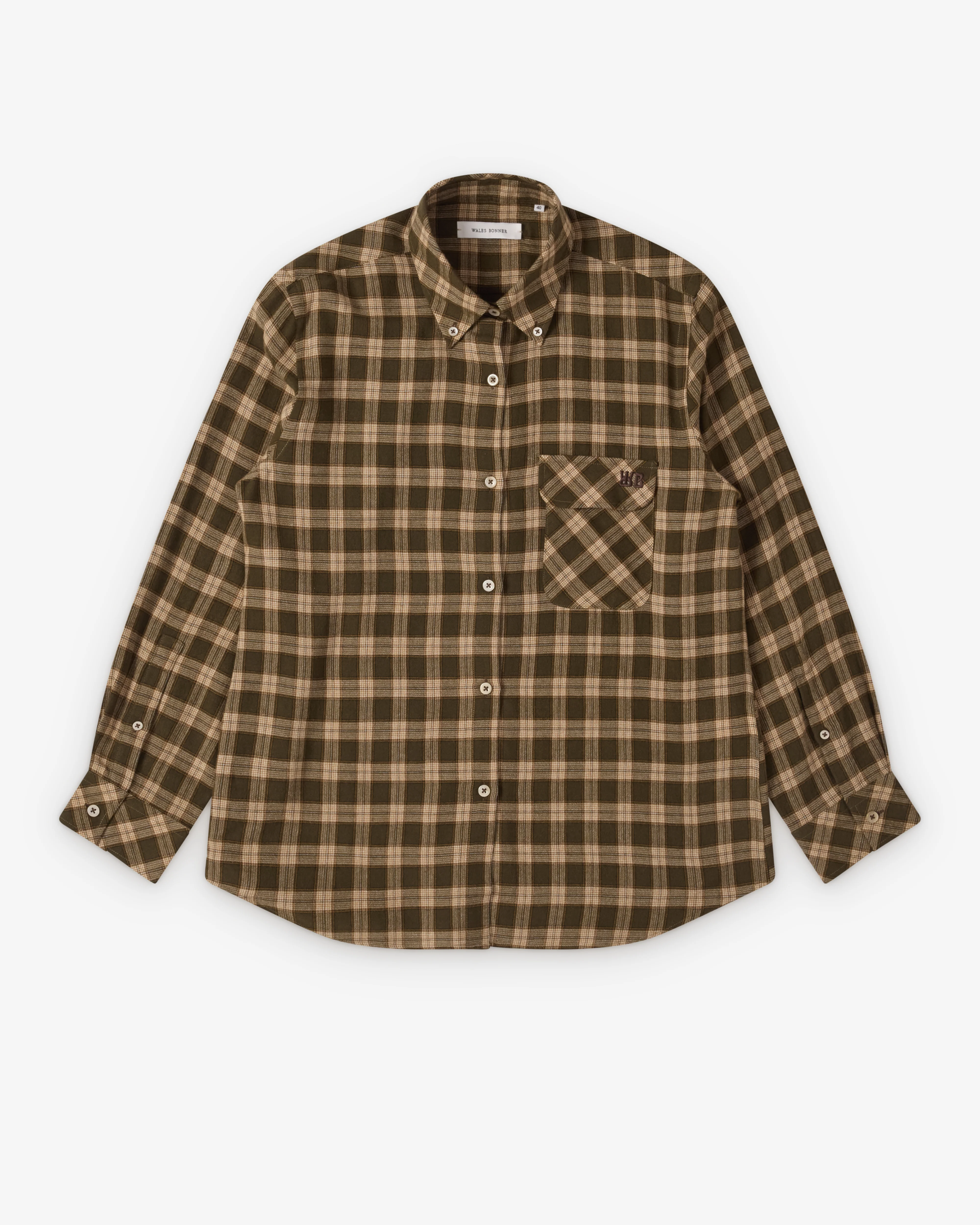 Wales Bonner - Women's Ritual Shirt - (Jade/Ocre/Oyster)