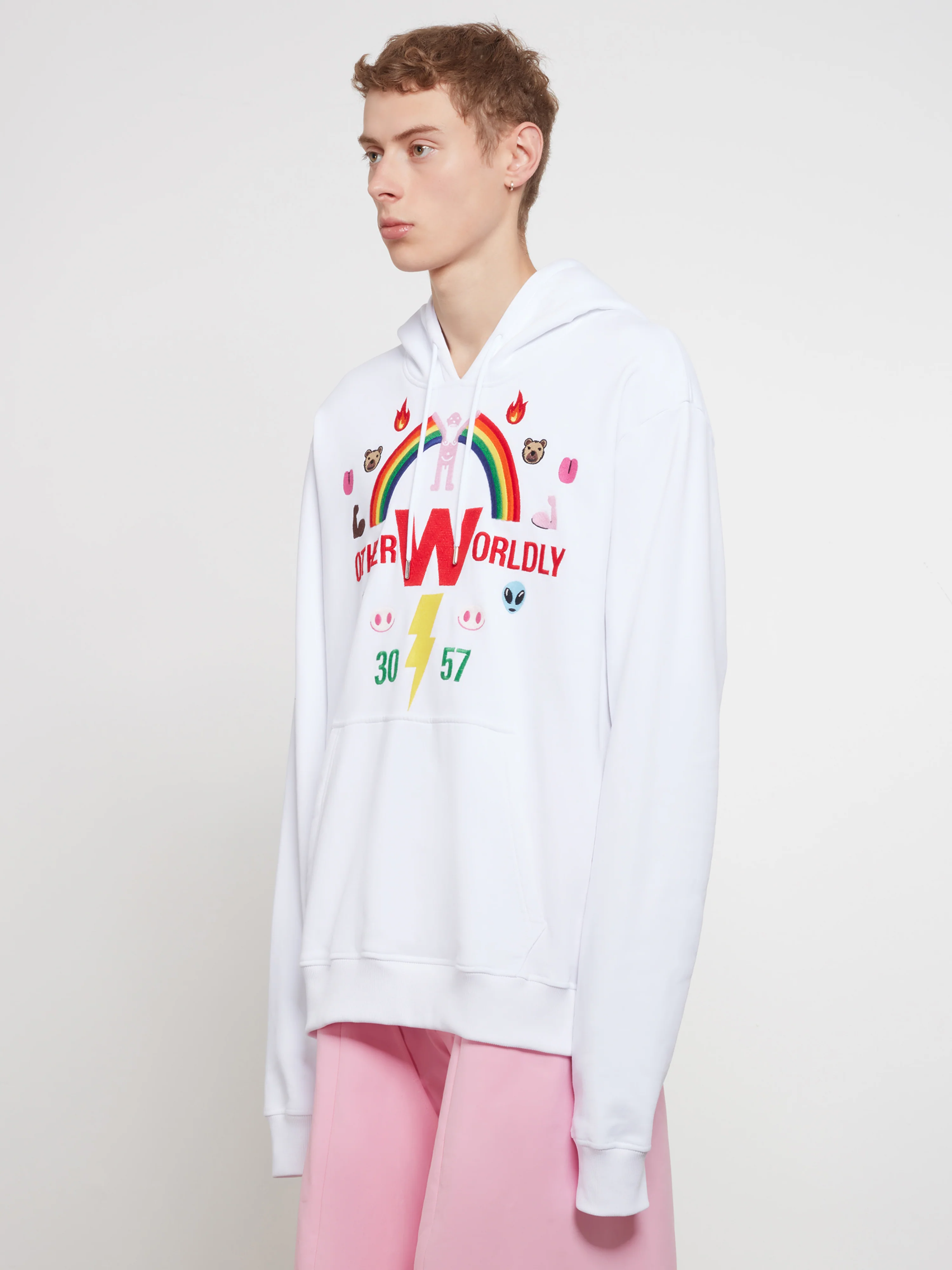Walter Van Beirendonck - Men’s Rainbow Oversized Hoody - (White) - Image 3