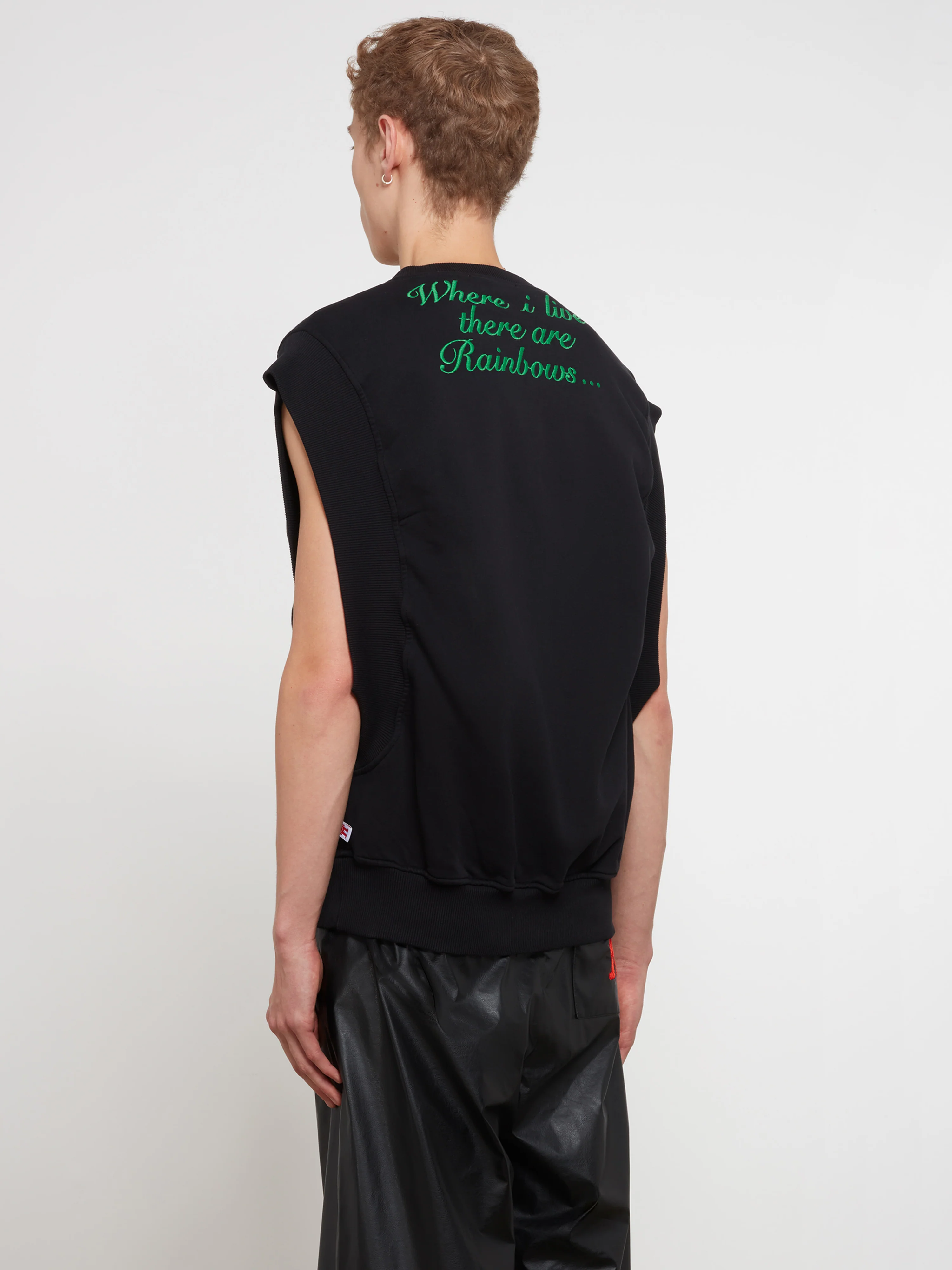 Walter Van Beirendonck - Men’s Embroidered Rainbow Vest - (Black) - Image 4
