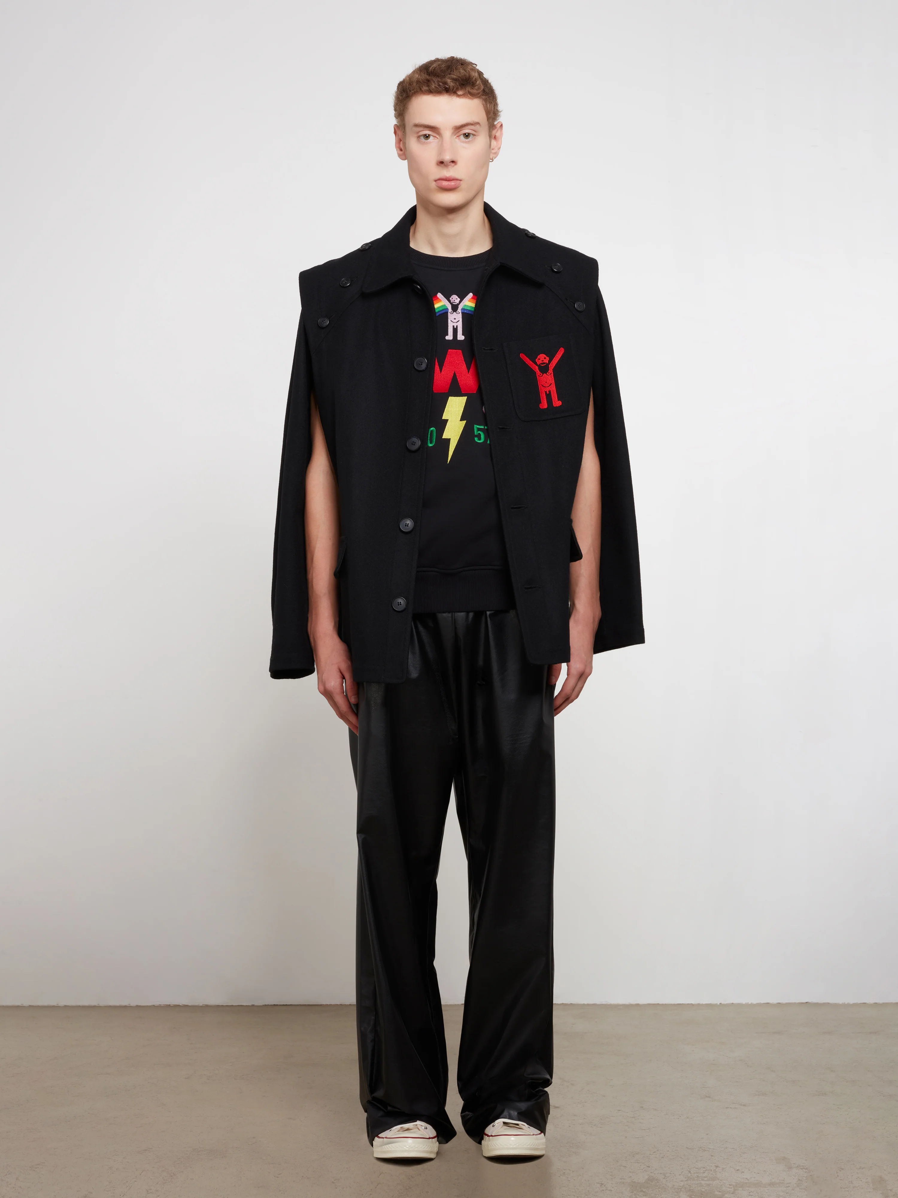 Walter Van Beirendonck - Men’s Embroidered Rainbow Vest - (Black) - Image 5