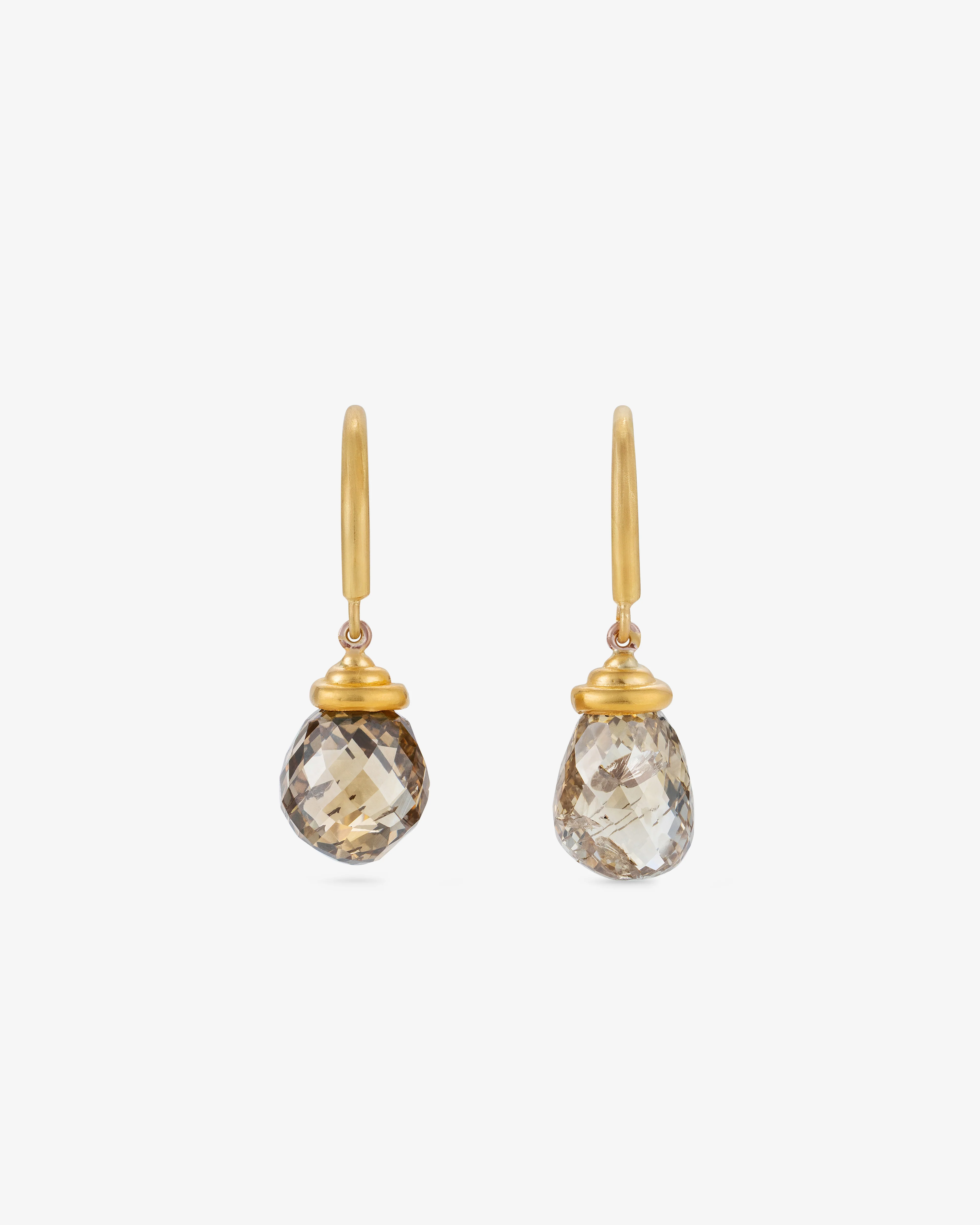 William Welstead - Earrings with Briolette Diamond - (Yellow Gold)