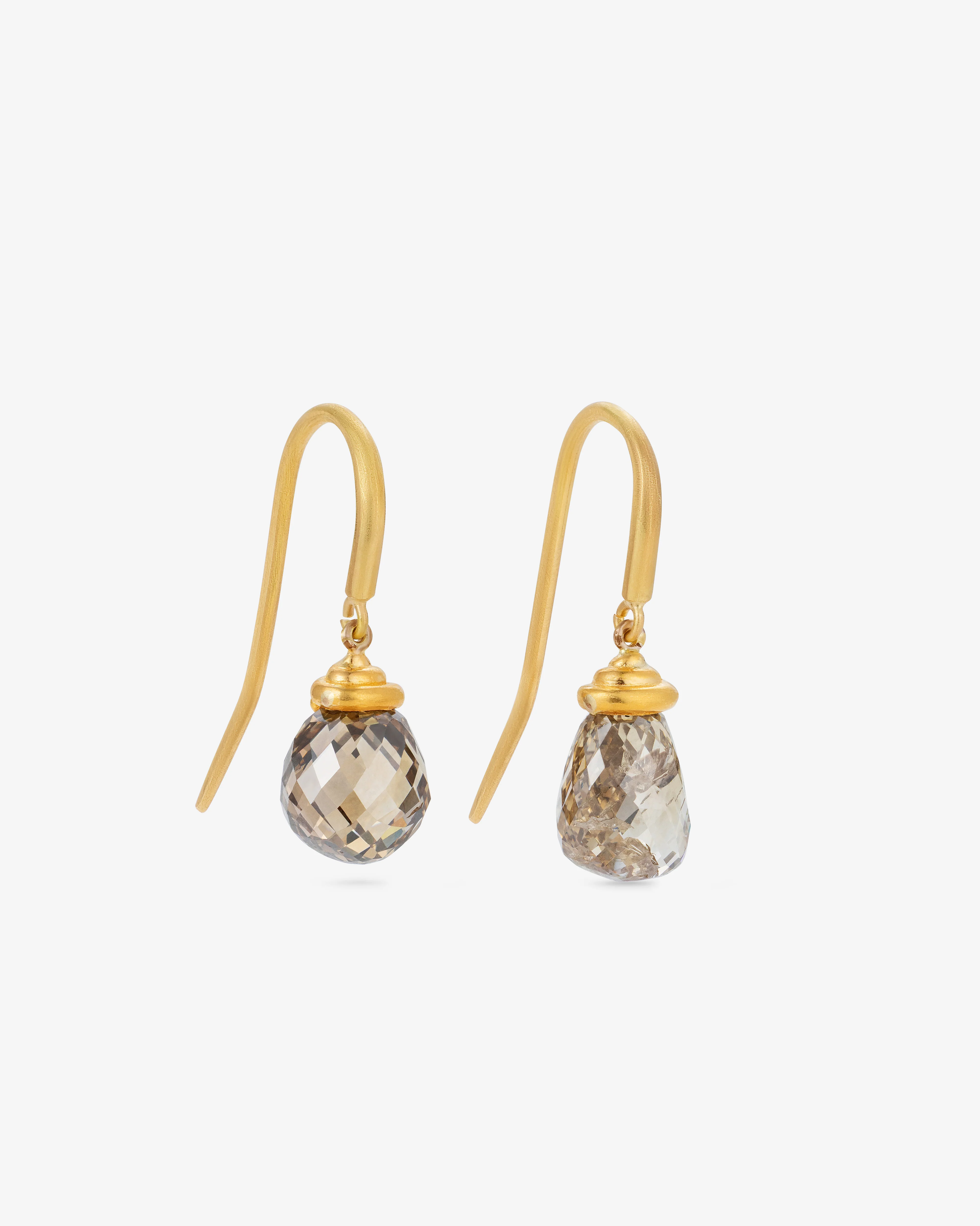 William Welstead - Earrings with Briolette Diamond - (Yellow Gold) - Image 2