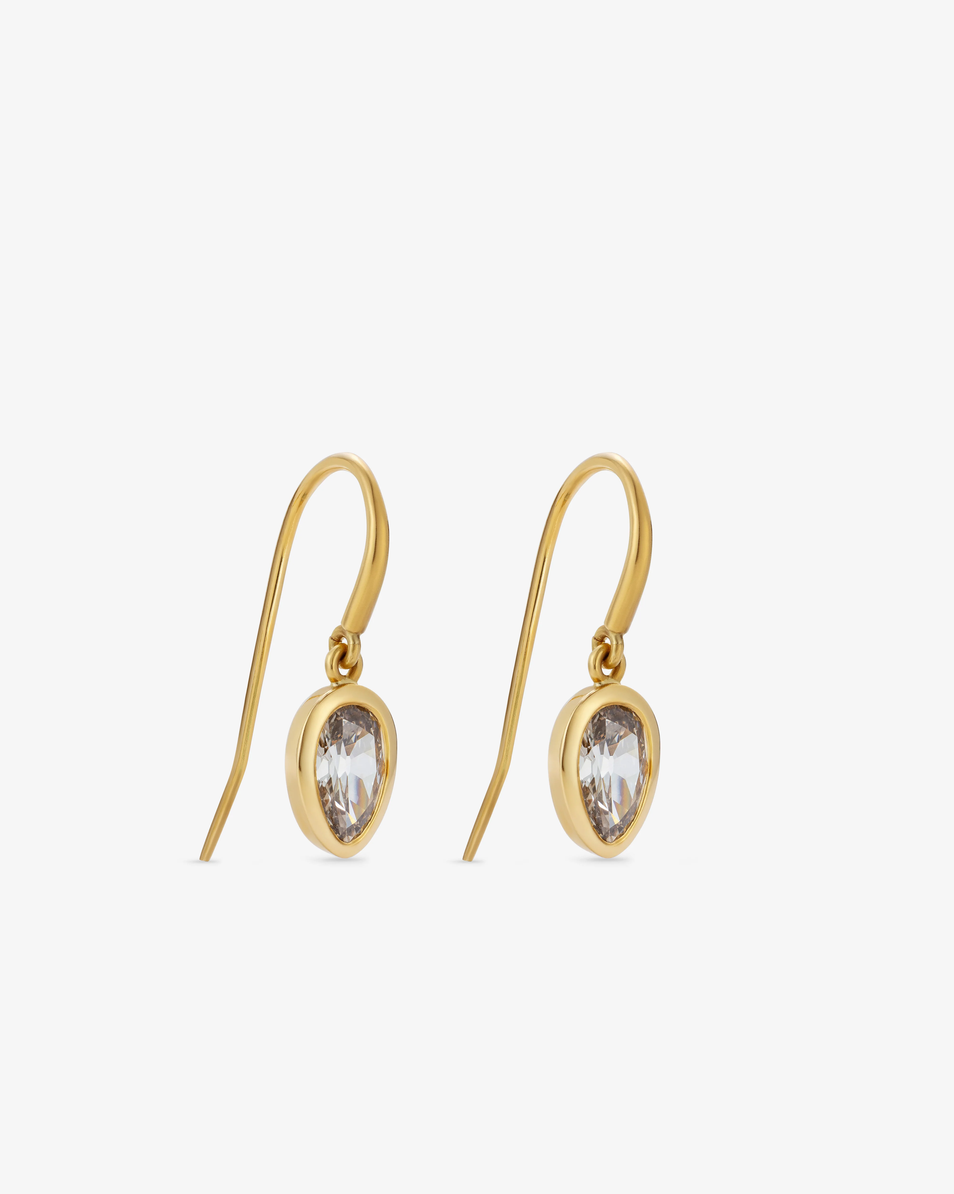 William Welstead - Pear Drop Diamond Earrings - (Yellow Gold) - Image 2