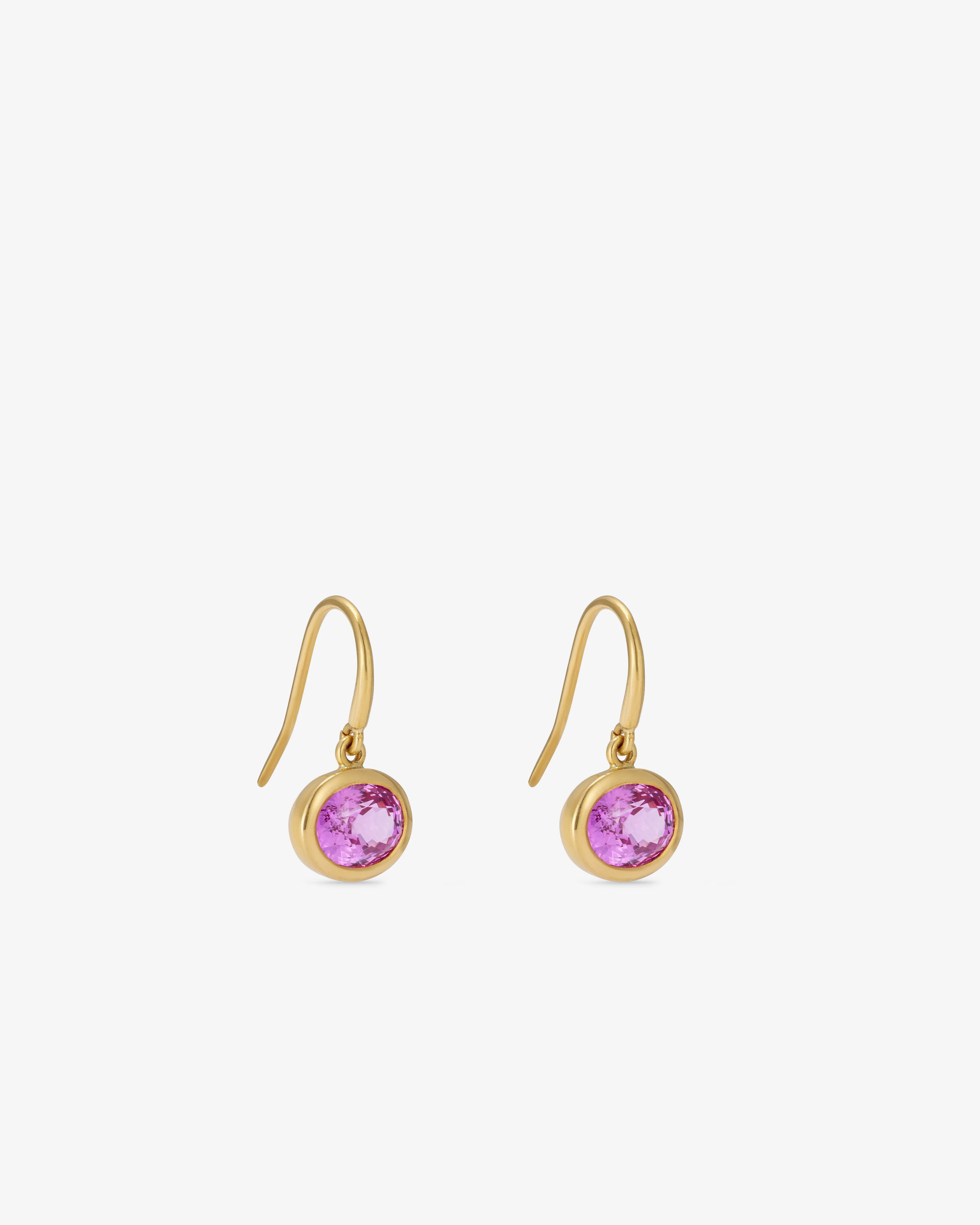 William Welstead - Earrings with Pink Sapphires - (Yellow Gold) - Image 2