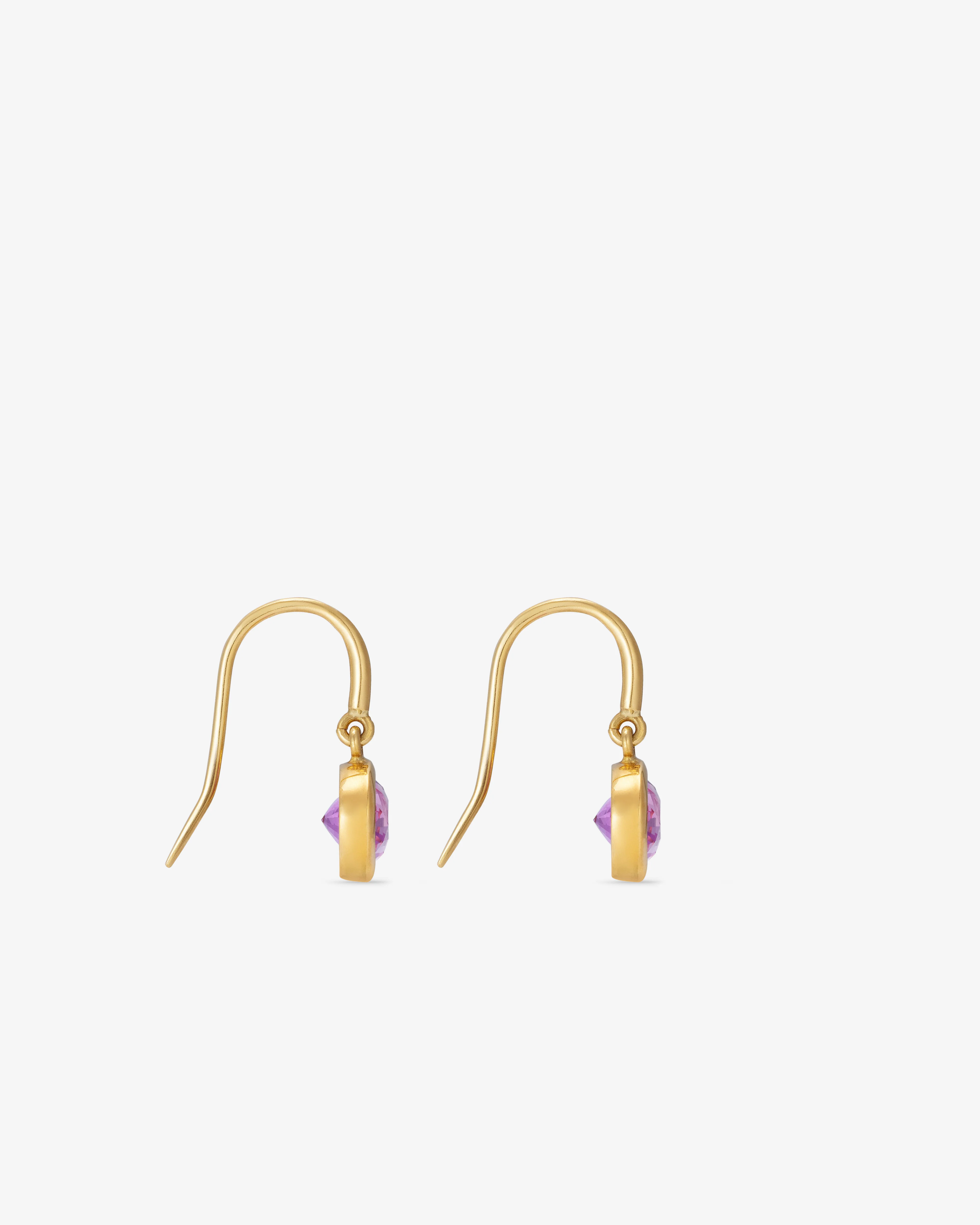 William Welstead - Earrings with Pink Sapphires - (Yellow Gold) - Image 3