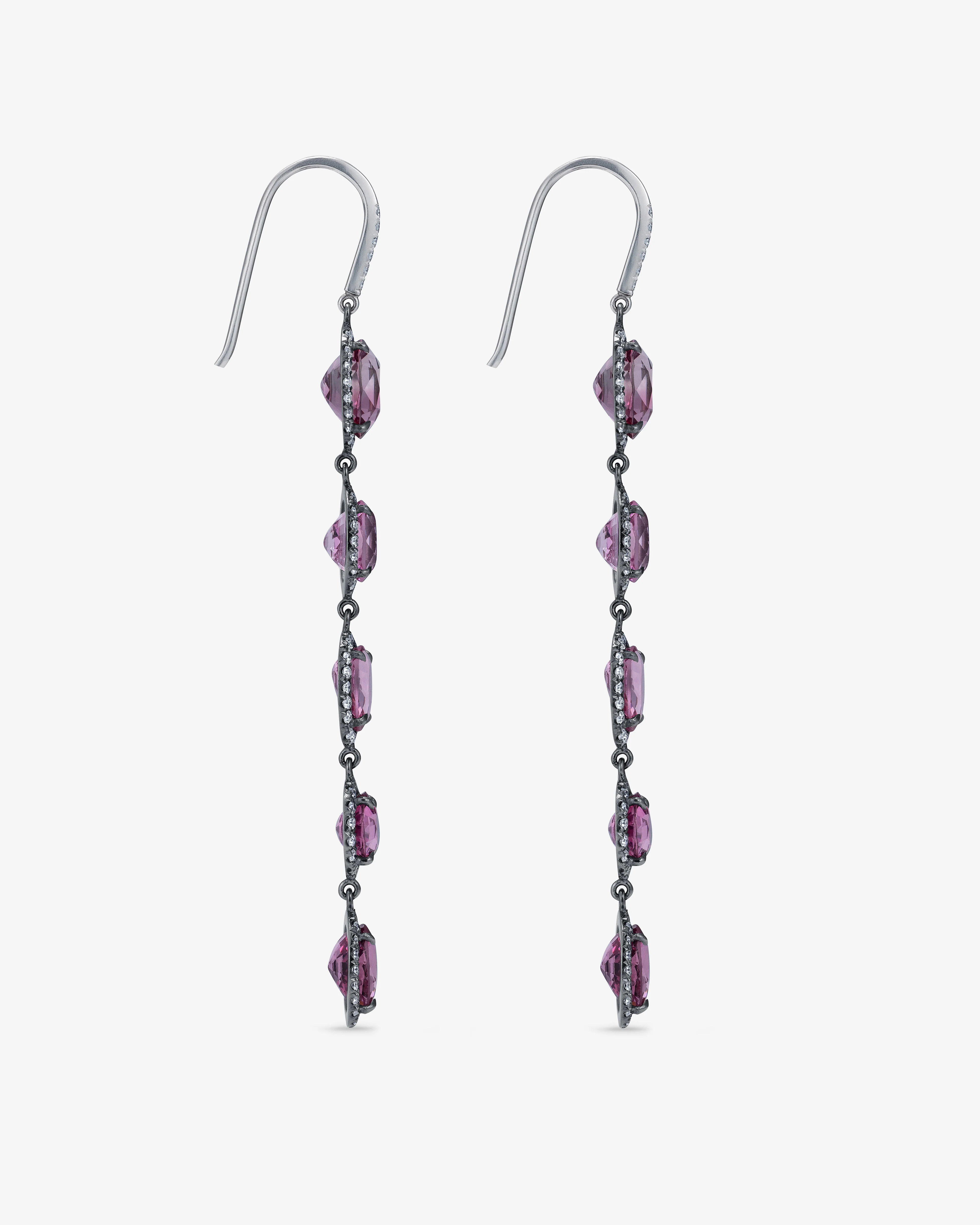 William Welstead - Pink Spinel Drop Earrings - (Yellow Gold) - Image 3