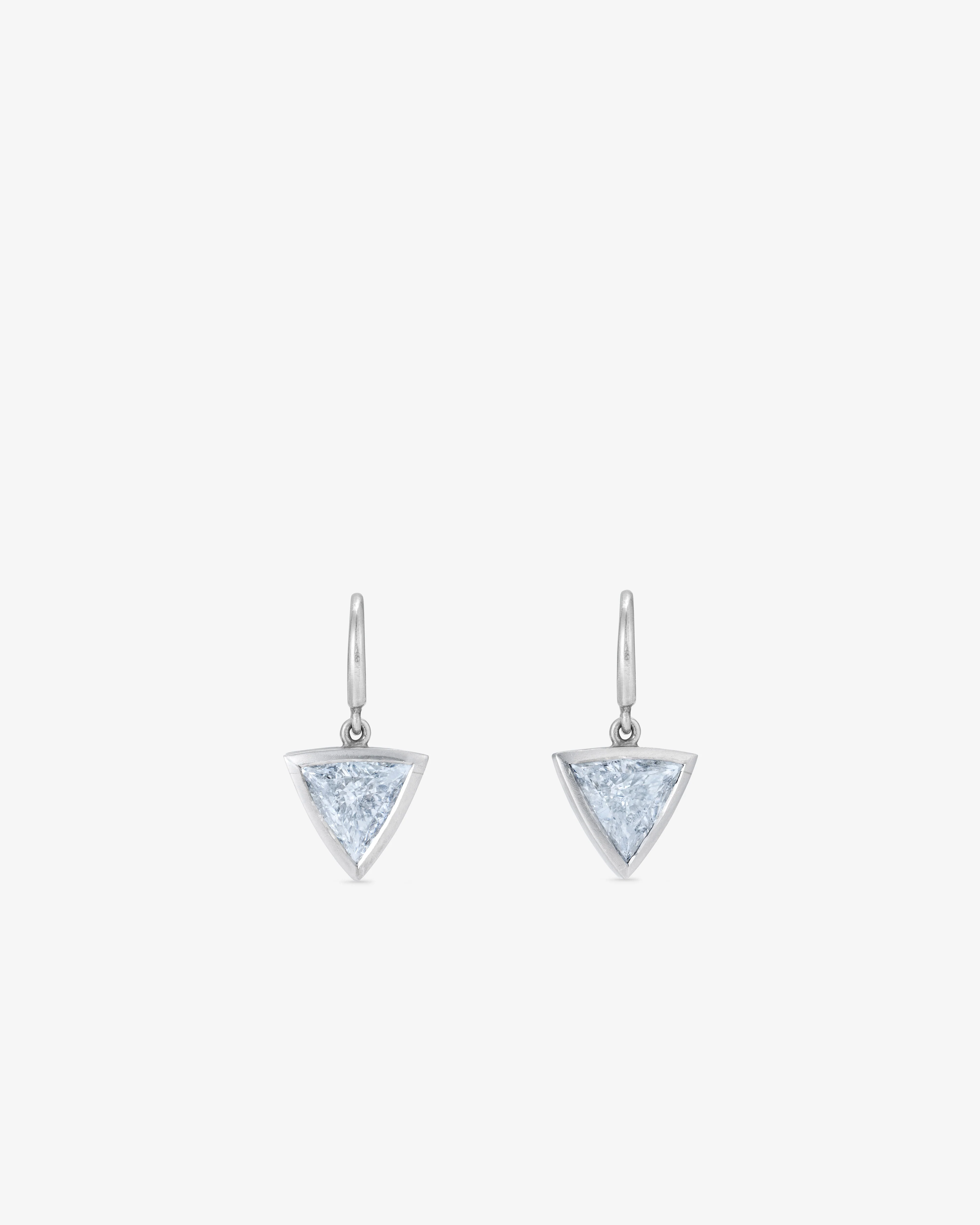 William Welstead - Triangular Diamond Earrings - (Platinum)