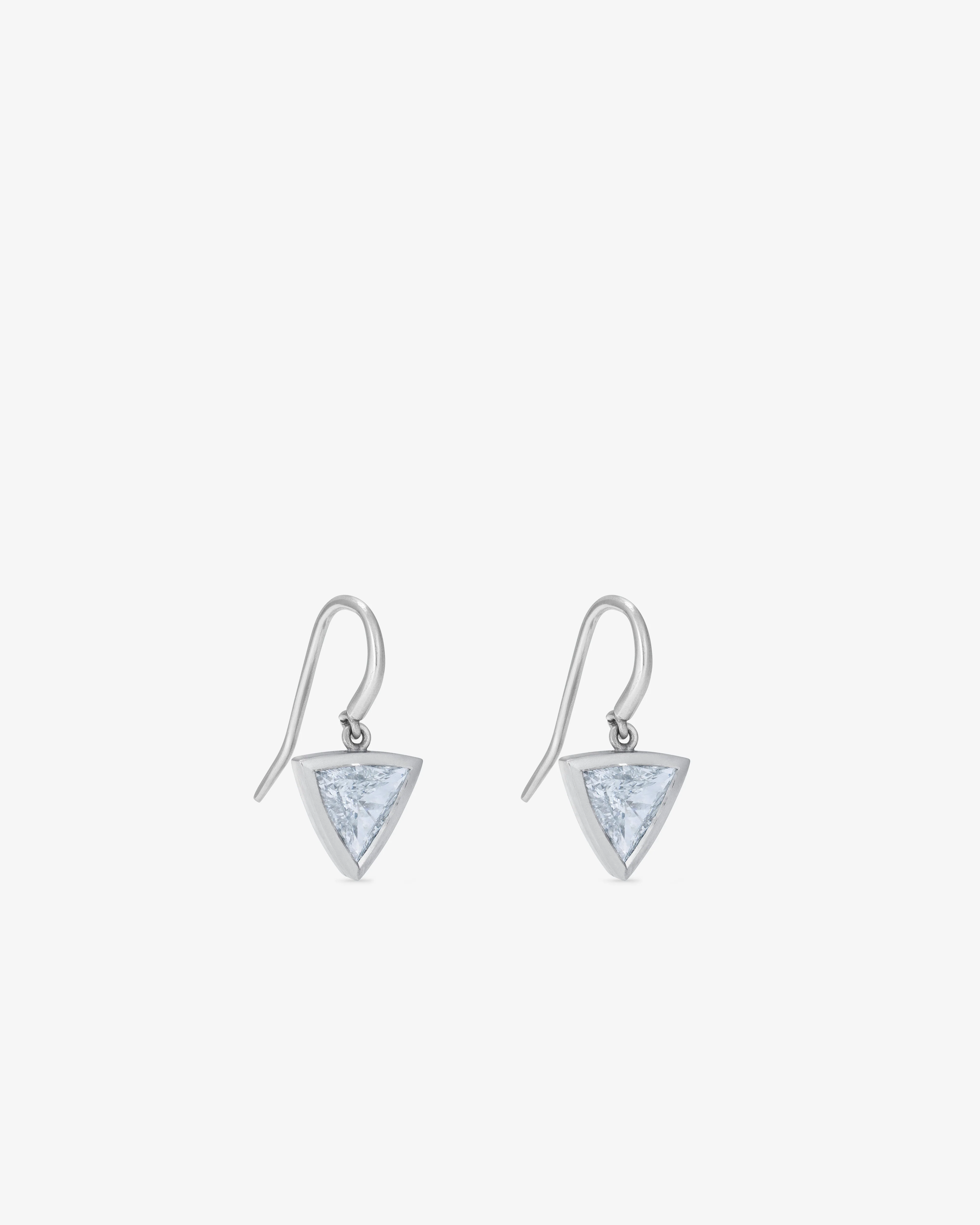 William Welstead - Triangular Diamond Earrings - (Platinum) - Image 2